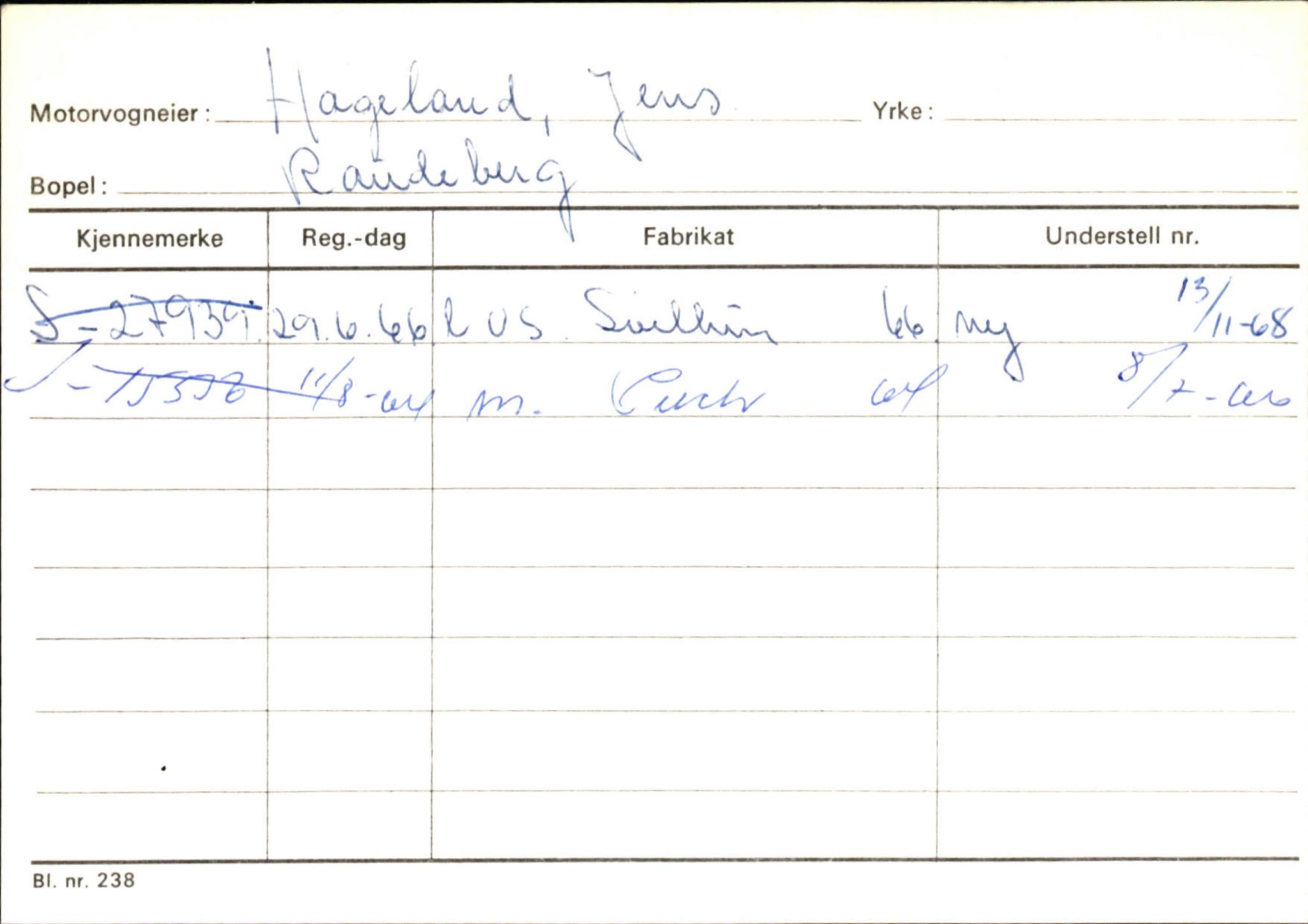 Statens vegvesen, Sogn og Fjordane vegkontor, SAB/A-5301/4/F/L0144: Registerkort Vågsøy A-R, 1945-1975, p. 780