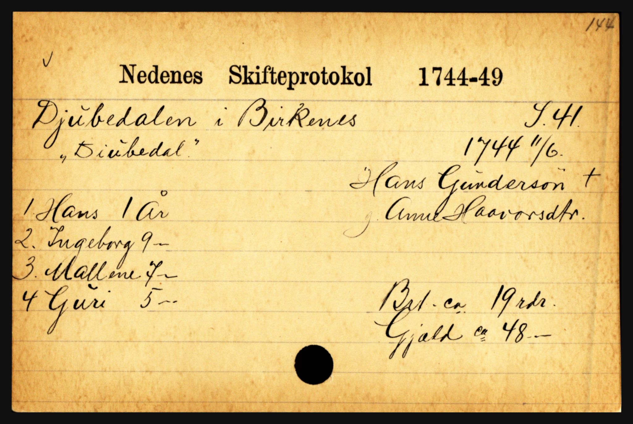 Nedenes sorenskriveri før 1824, AV/SAK-1221-0007/H, p. 5295