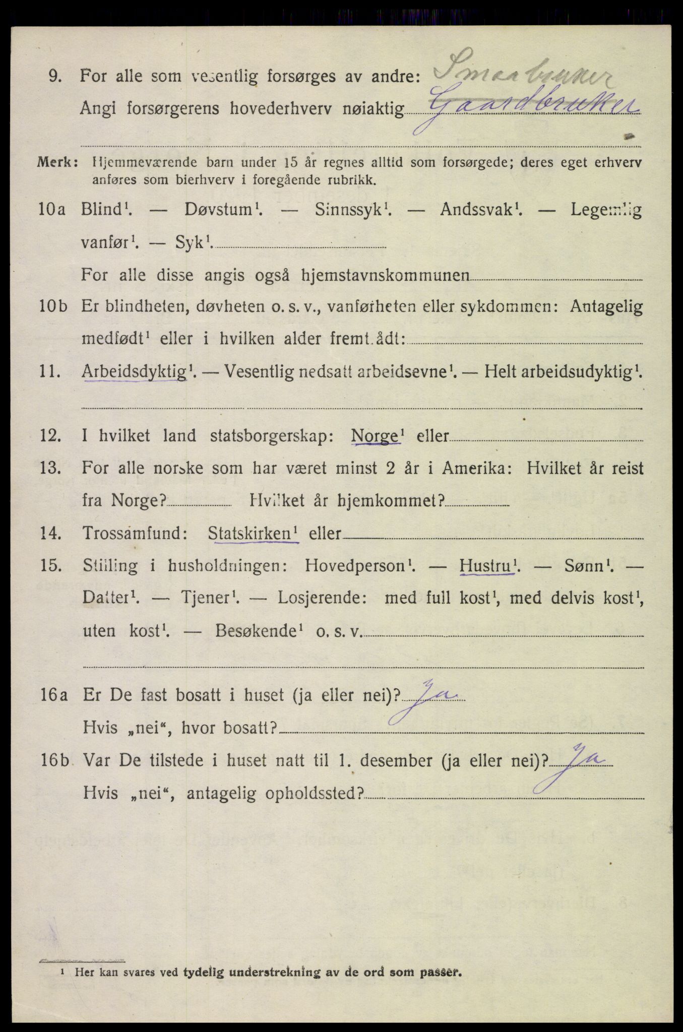 SAH, 1920 census for Kolbu, 1920, p. 3731