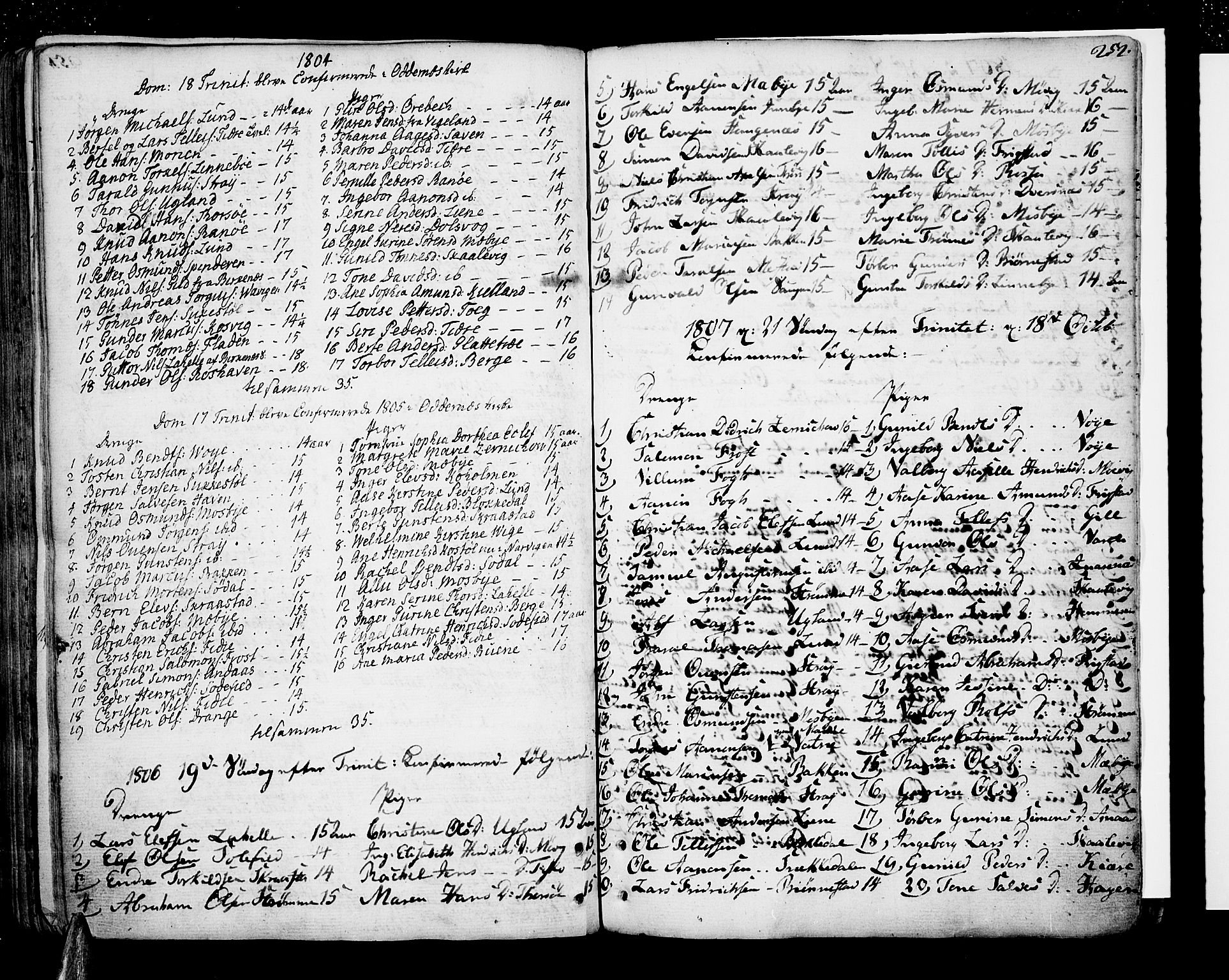 Oddernes sokneprestkontor, AV/SAK-1111-0033/F/Fa/Faa/L0004: Parish register (official) no. A 4, 1764-1820, p. 252