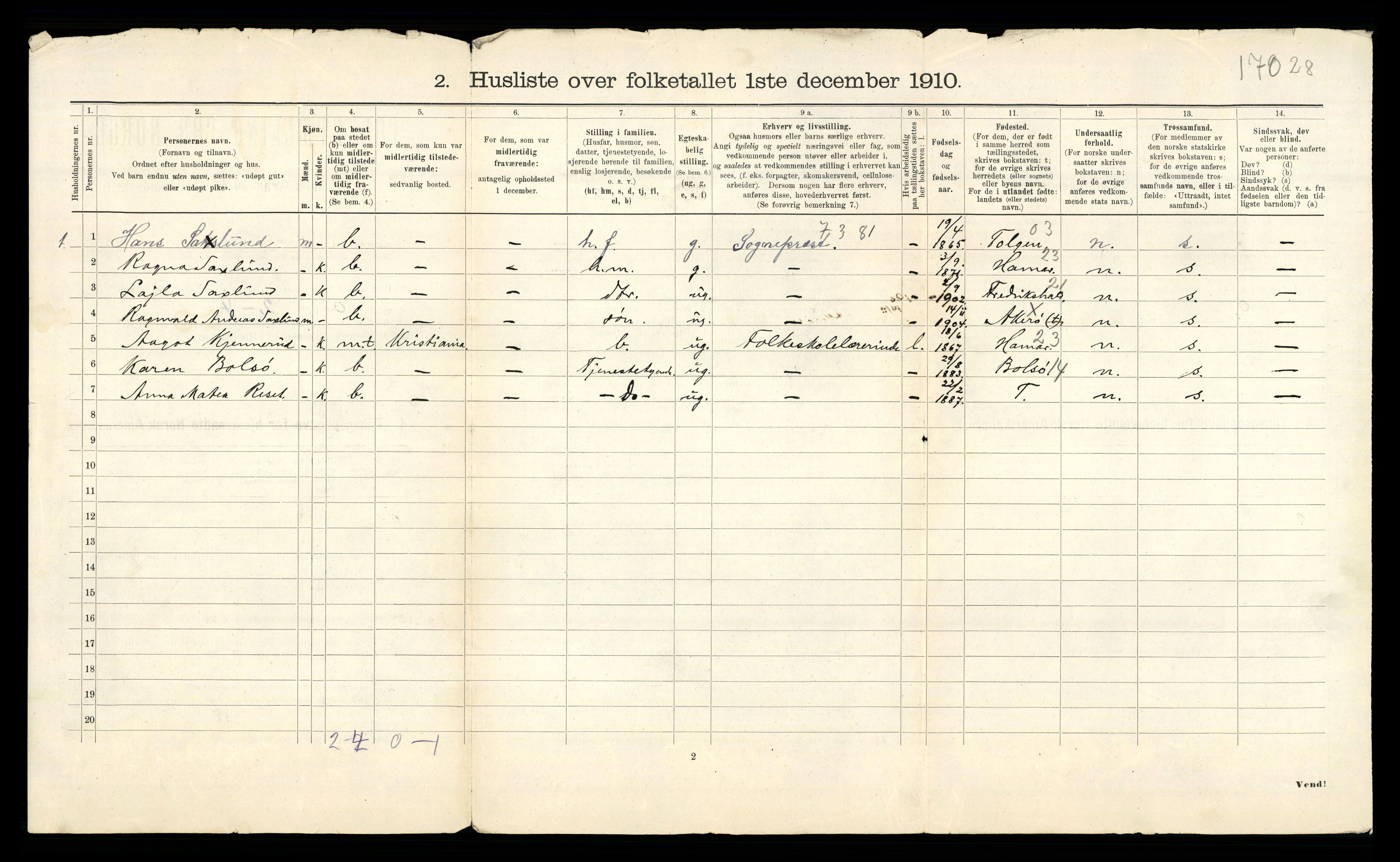 RA, 1910 census for Aukra, 1910, p. 39