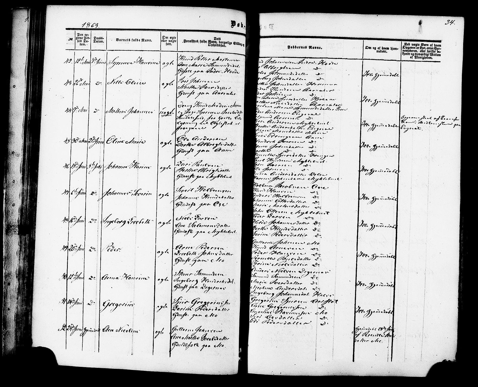 Ministerialprotokoller, klokkerbøker og fødselsregistre - Møre og Romsdal, AV/SAT-A-1454/513/L0175: Parish register (official) no. 513A02, 1856-1877, p. 34