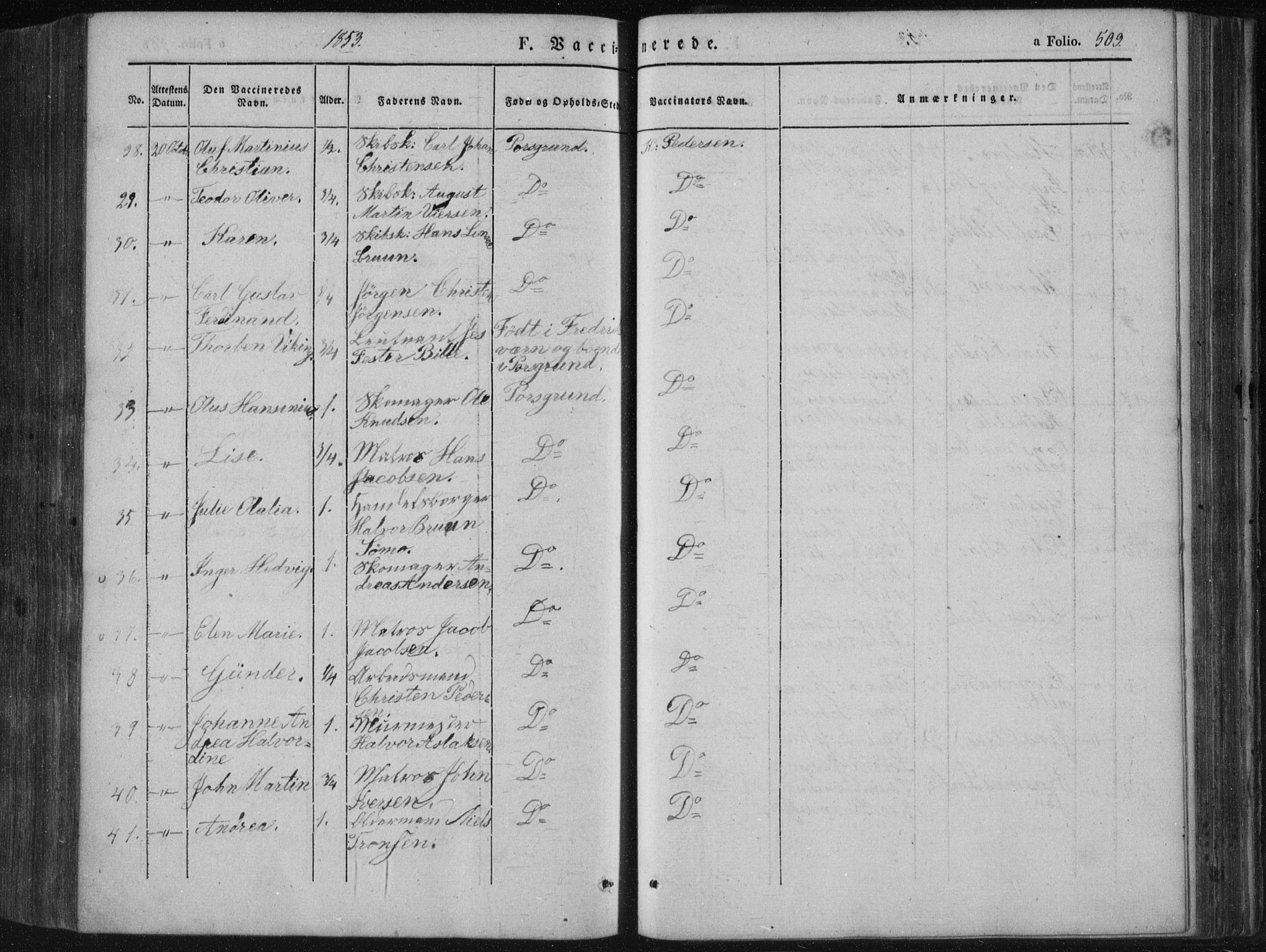 Porsgrunn kirkebøker , AV/SAKO-A-104/F/Fa/L0006: Parish register (official) no. 6, 1841-1857, p. 509