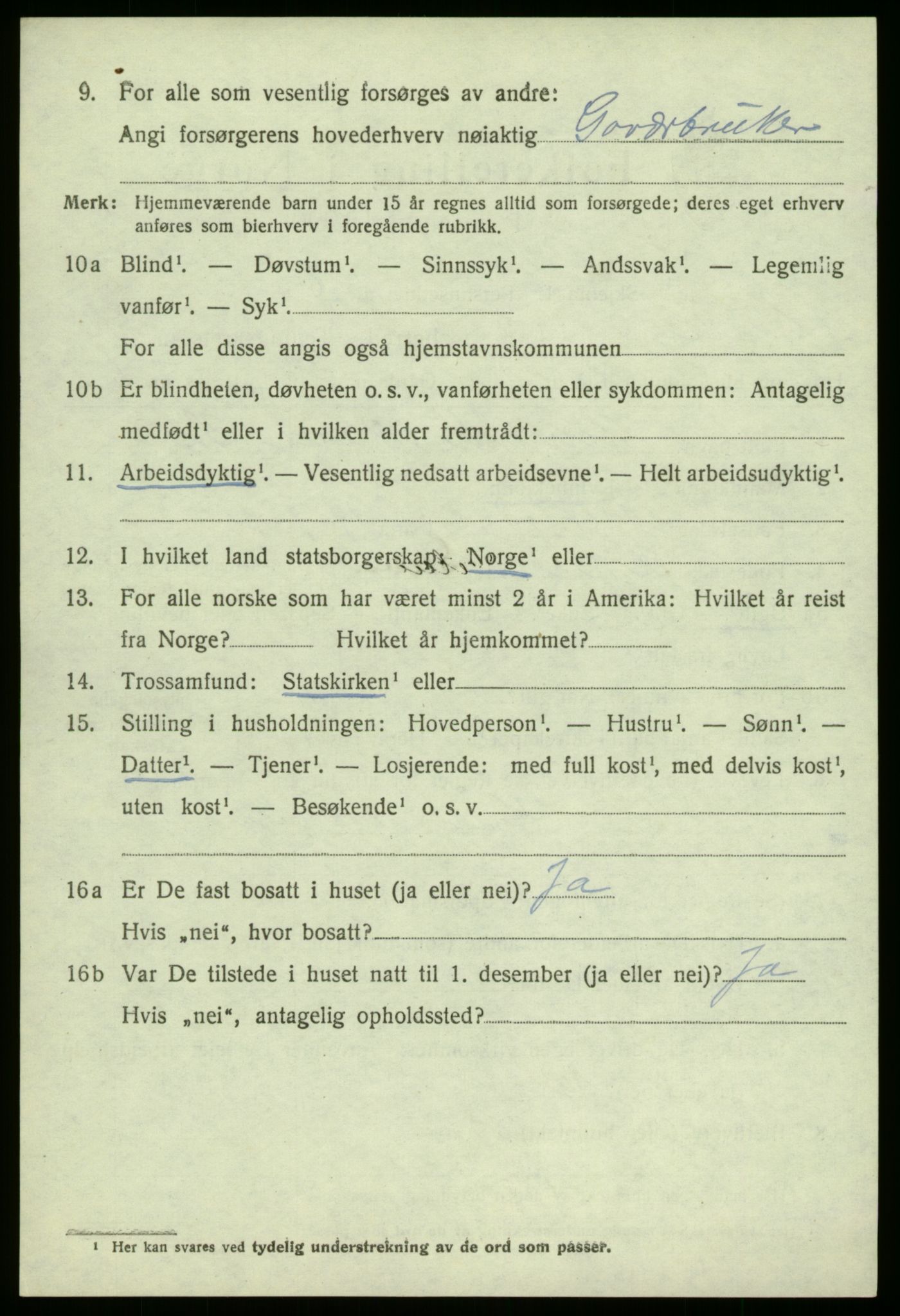 SAB, 1920 census for Solund, 1920, p. 3255