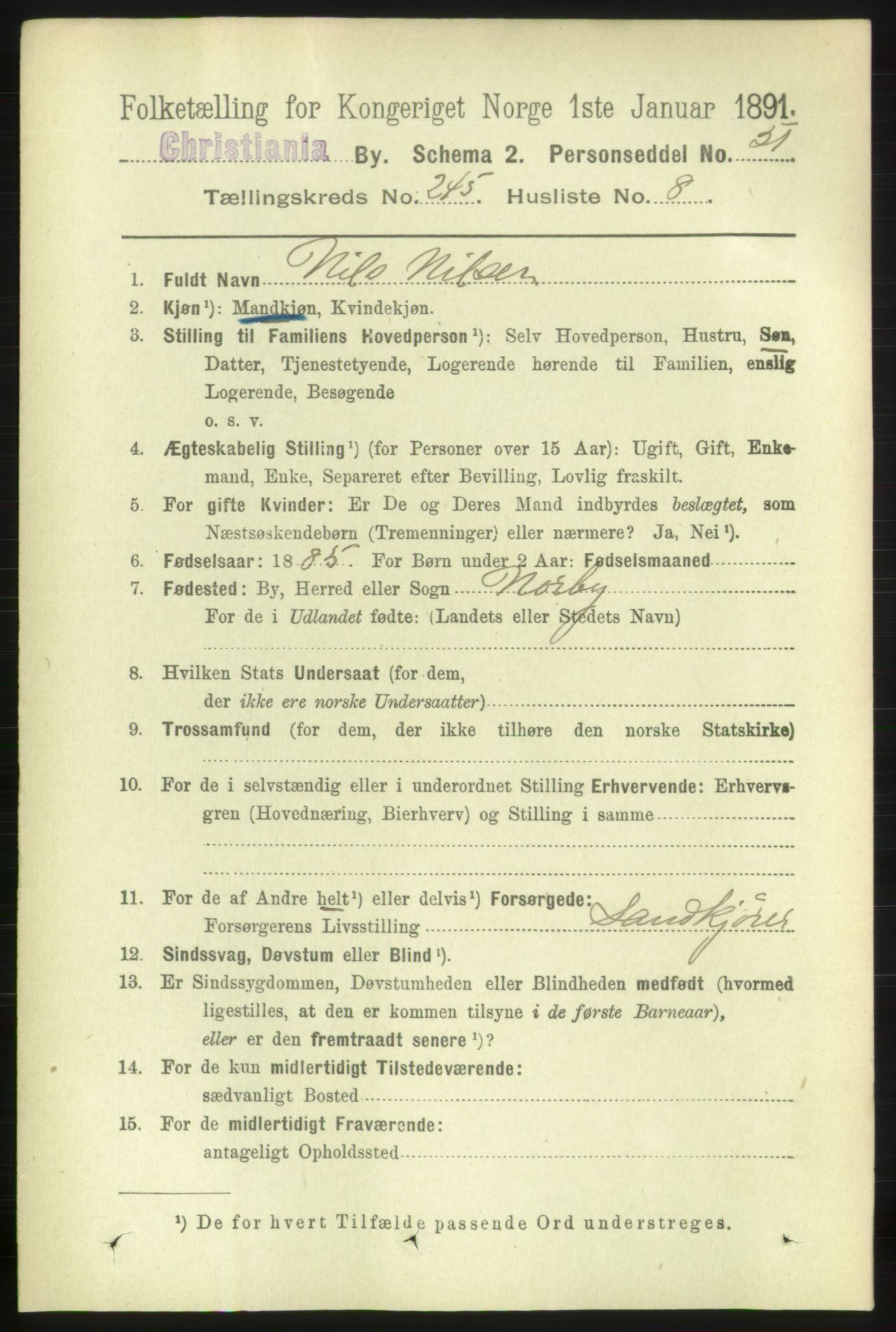 RA, 1891 census for 0301 Kristiania, 1891, p. 149542