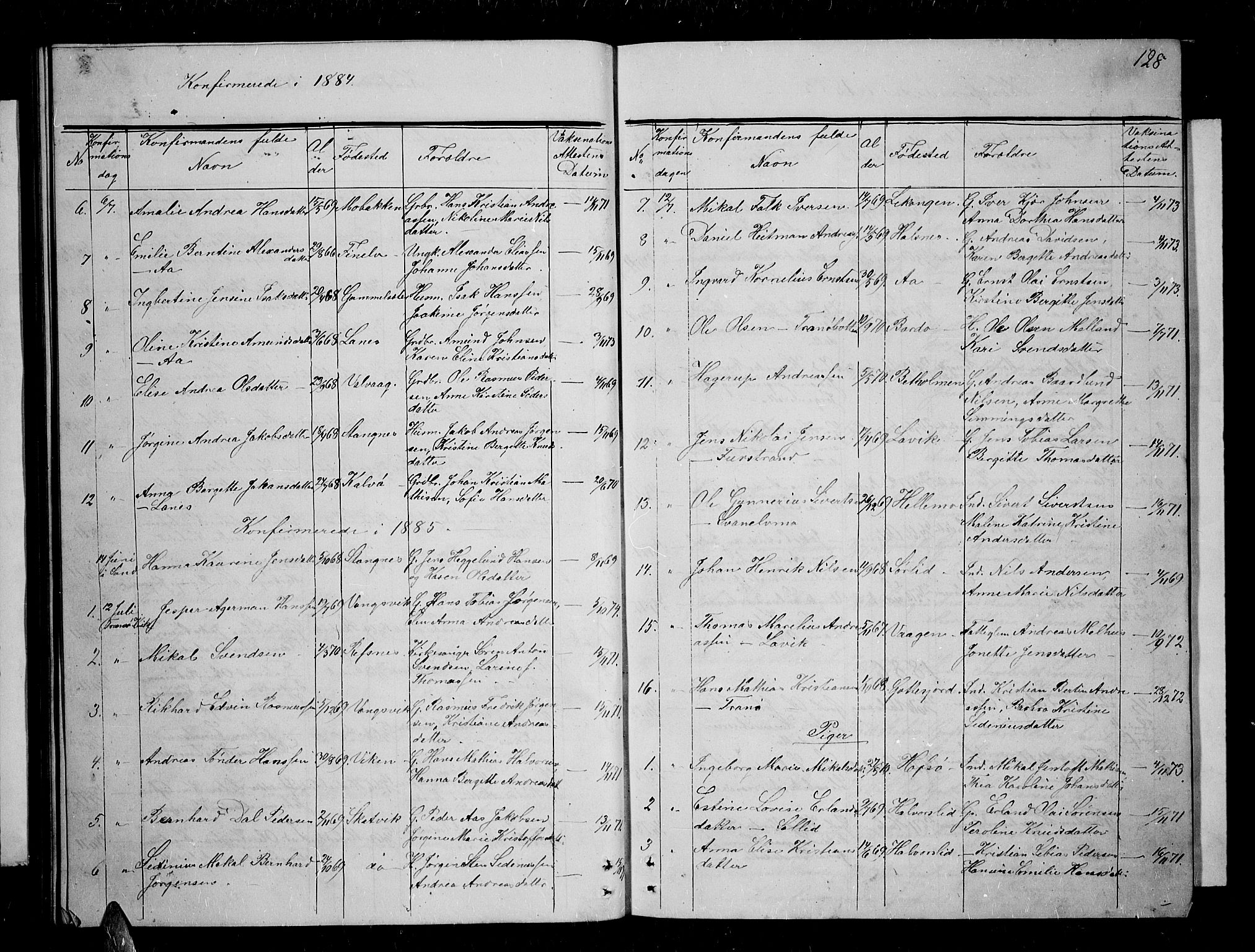 Tranøy sokneprestkontor, SATØ/S-1313/I/Ia/Iab/L0003klokker: Parish register (copy) no. 3, 1861-1887, p. 128