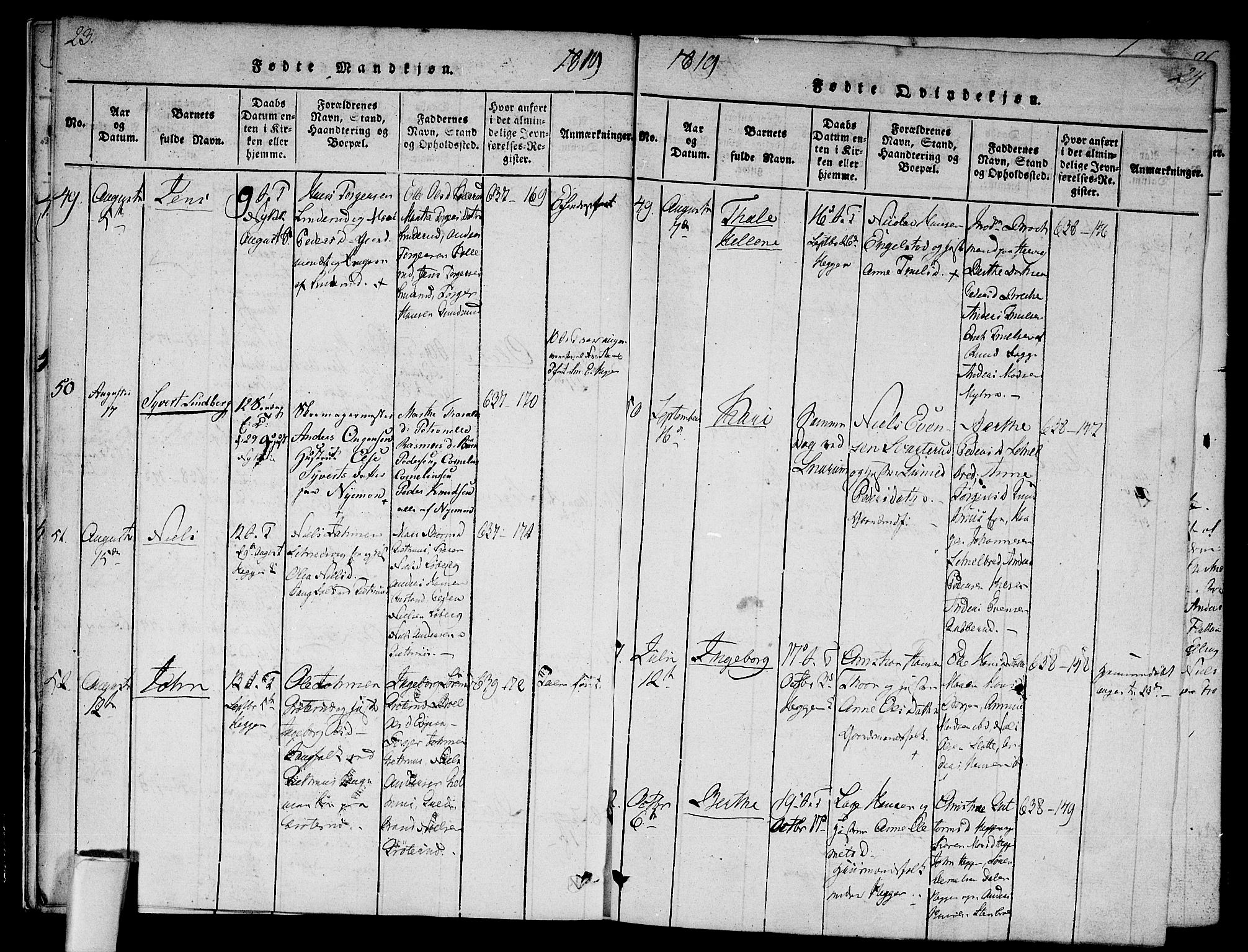 Modum kirkebøker, AV/SAKO-A-234/F/Fa/L0004: Parish register (official) no. 4, 1818-1824, p. 23-24