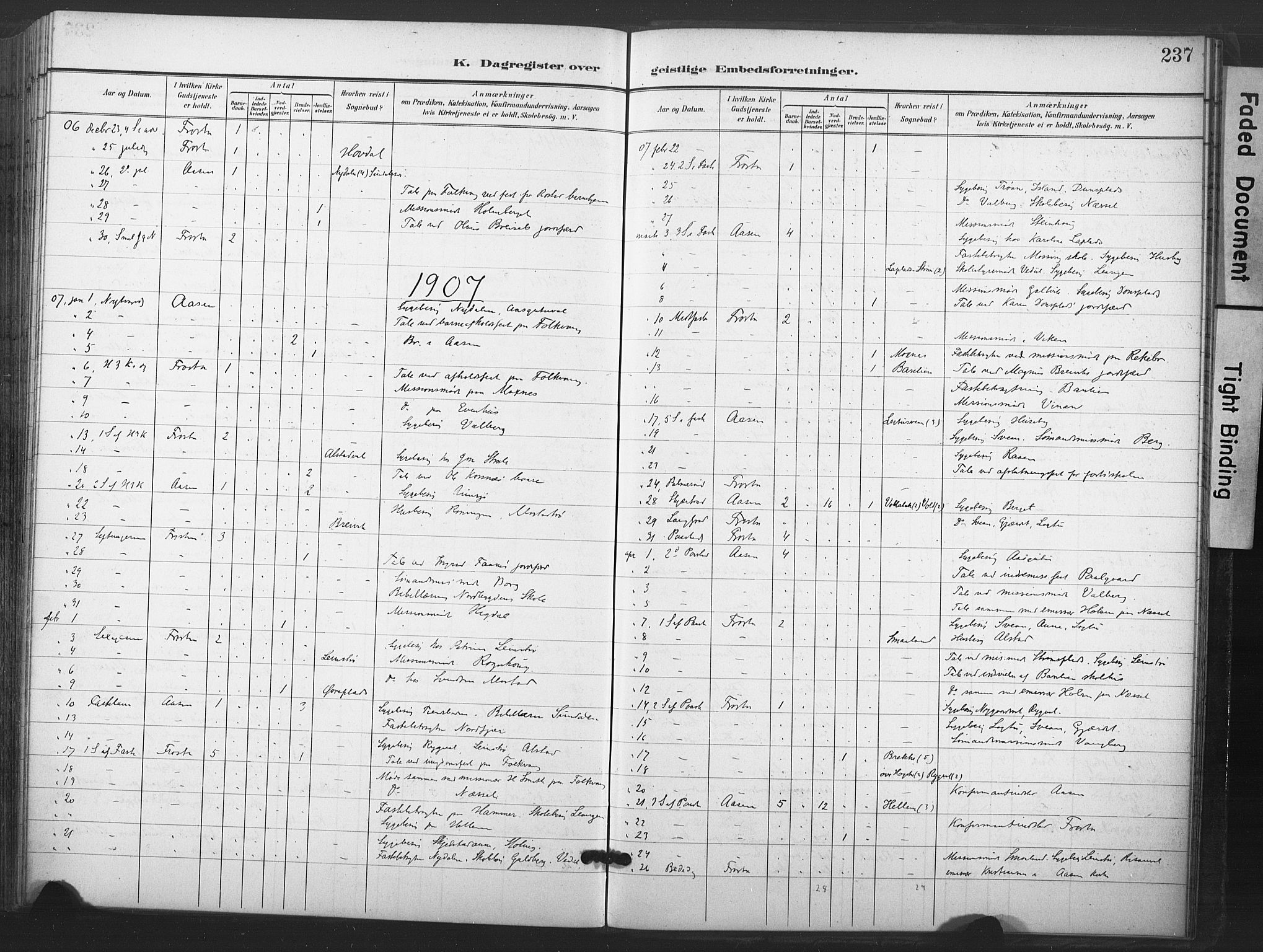 Ministerialprotokoller, klokkerbøker og fødselsregistre - Nord-Trøndelag, SAT/A-1458/713/L0122: Parish register (official) no. 713A11, 1899-1910, p. 237