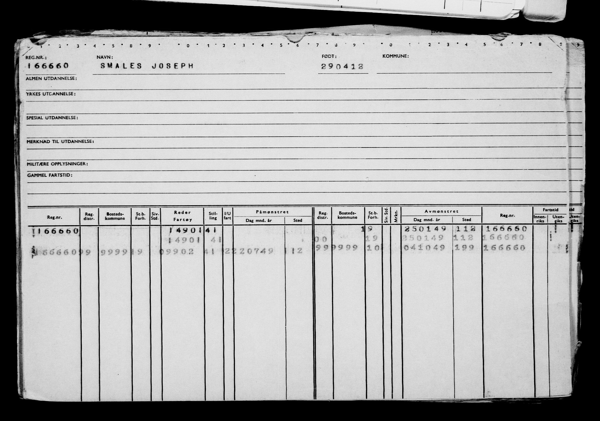 Direktoratet for sjømenn, AV/RA-S-3545/G/Gb/L0104: Hovedkort, 1912, p. 201