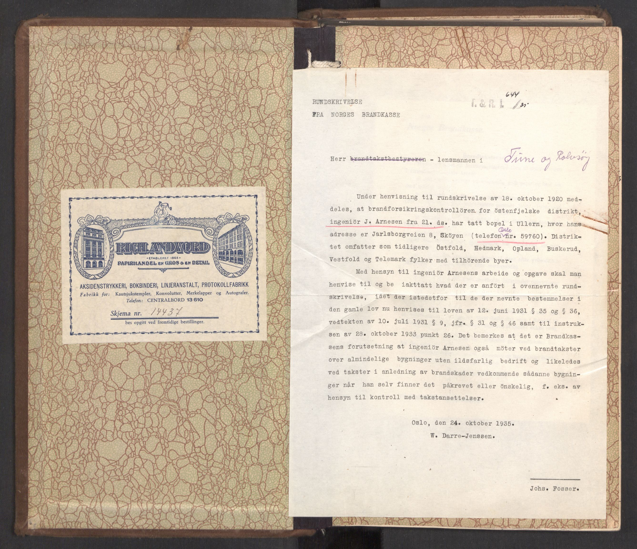 Norges brannkasse, branntakster Tune, AV/SAO-A-11375/F/Fa/L0012: Branntakstprotokoll, 1934-1939