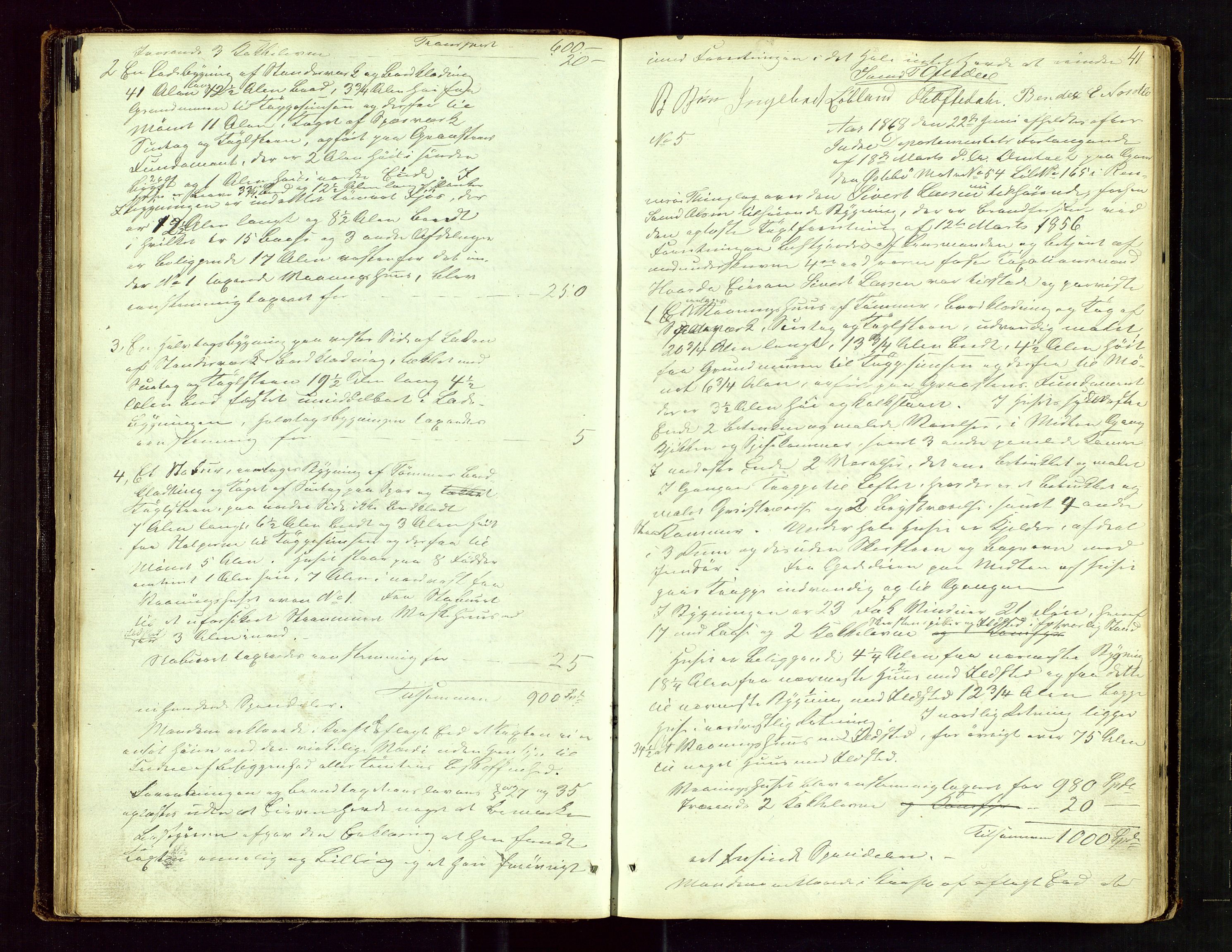 Rennesøy lensmannskontor, AV/SAST-A-100165/Goa/L0001: "Brandtaxations-Protocol for Rennesøe Thinglag", 1846-1923, p. 40b-41a