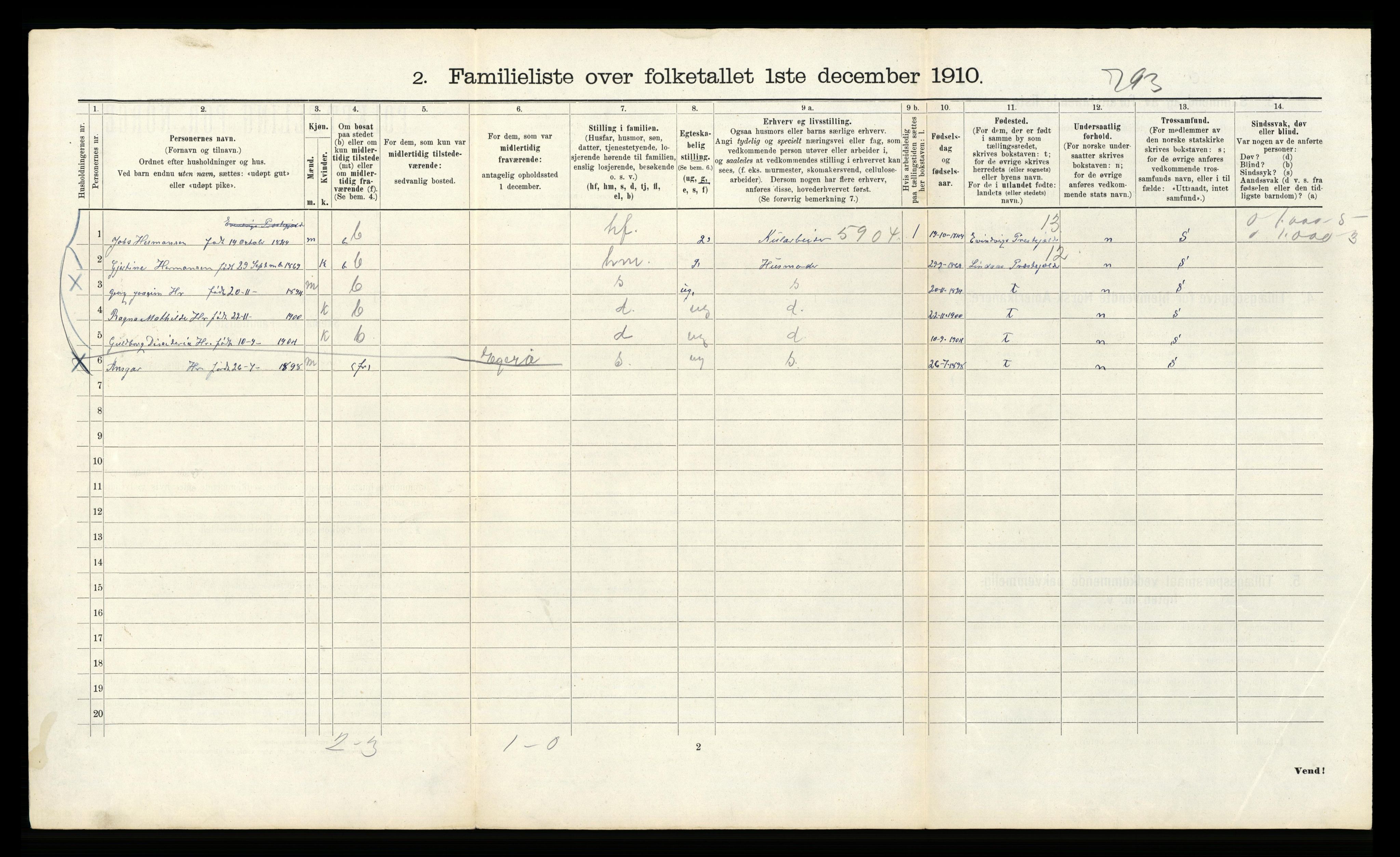 RA, 1910 census for Bergen, 1910, p. 30142