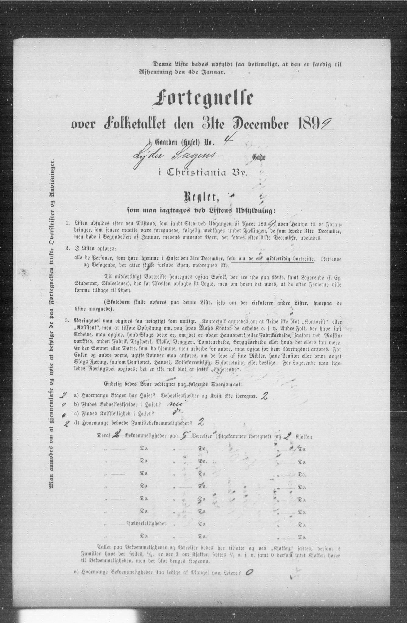 OBA, Municipal Census 1899 for Kristiania, 1899, p. 7688