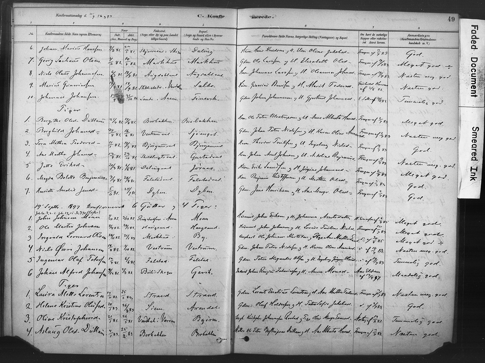 Ministerialprotokoller, klokkerbøker og fødselsregistre - Nord-Trøndelag, SAT/A-1458/719/L0178: Parish register (official) no. 719A01, 1878-1900, p. 49