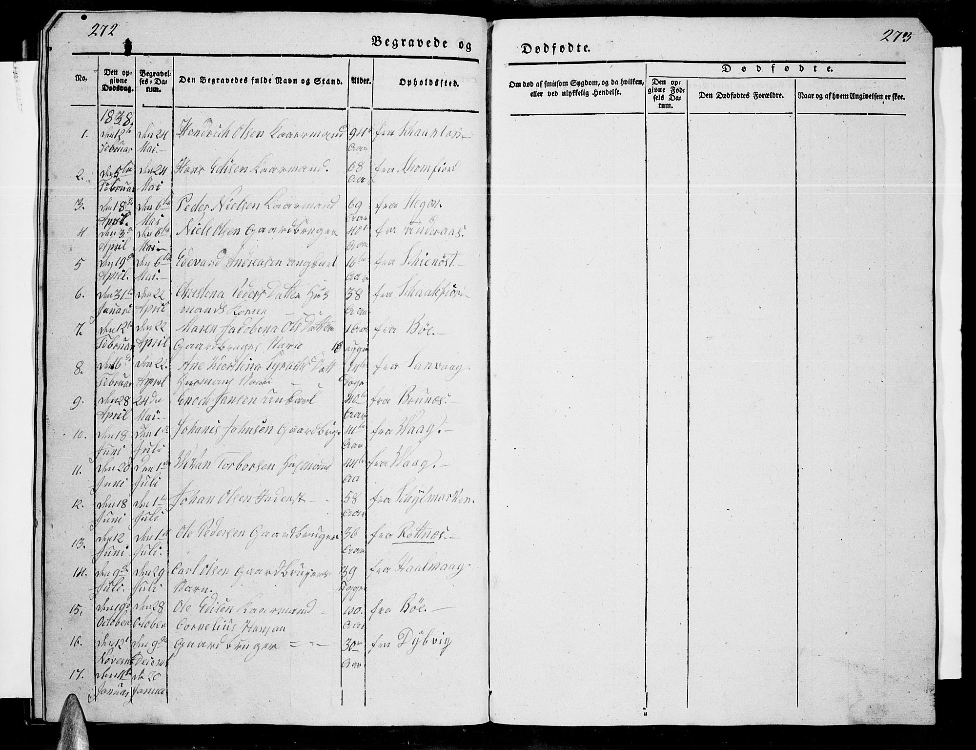 Ministerialprotokoller, klokkerbøker og fødselsregistre - Nordland, AV/SAT-A-1459/855/L0813: Parish register (copy) no. 855C02, 1836-1850, p. 272-273