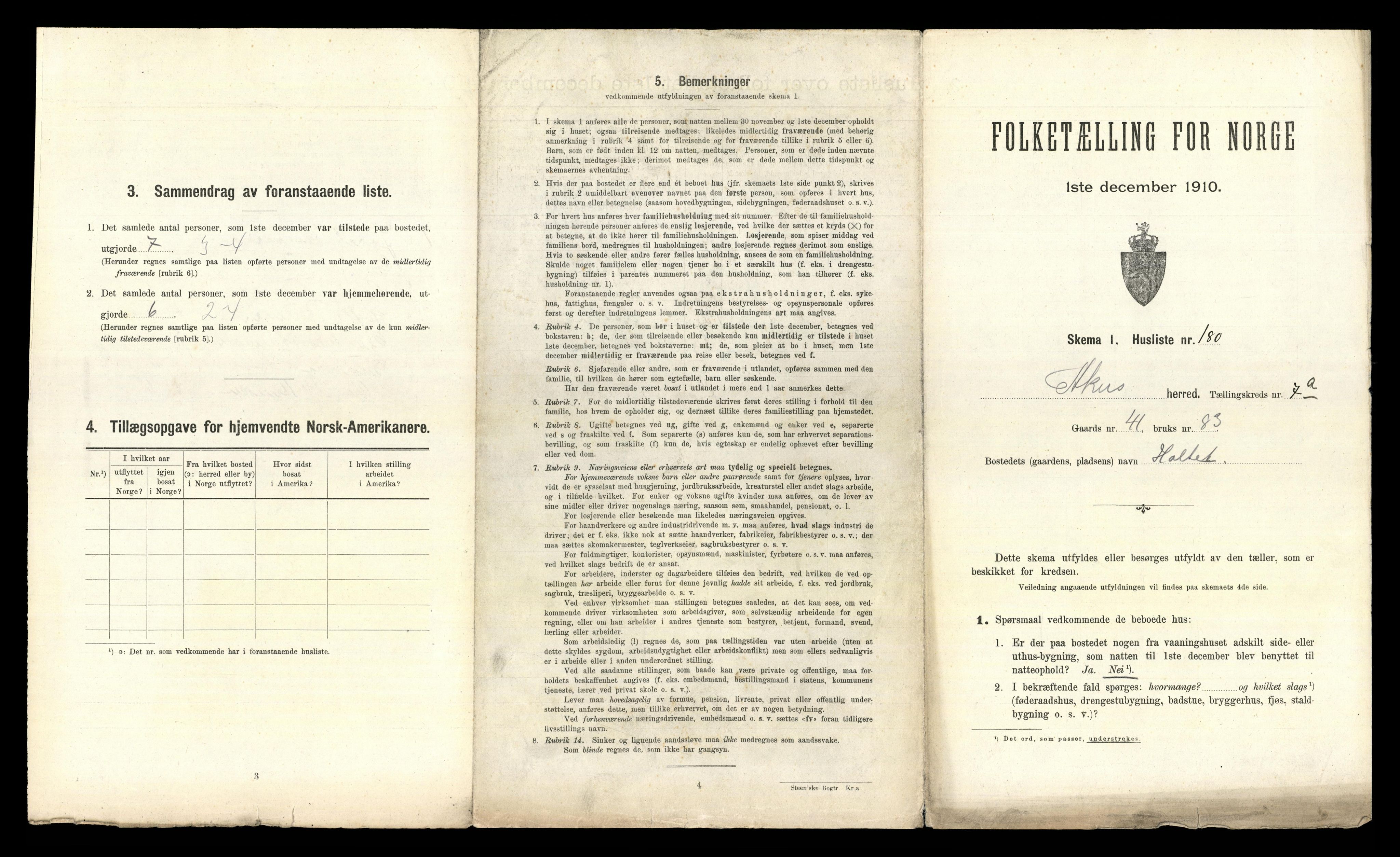 RA, 1910 census for Aker, 1910, p. 2069