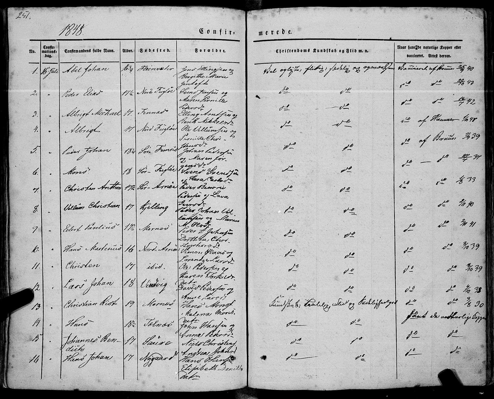 Ministerialprotokoller, klokkerbøker og fødselsregistre - Nordland, SAT/A-1459/805/L0097: Parish register (official) no. 805A04, 1837-1861, p. 251
