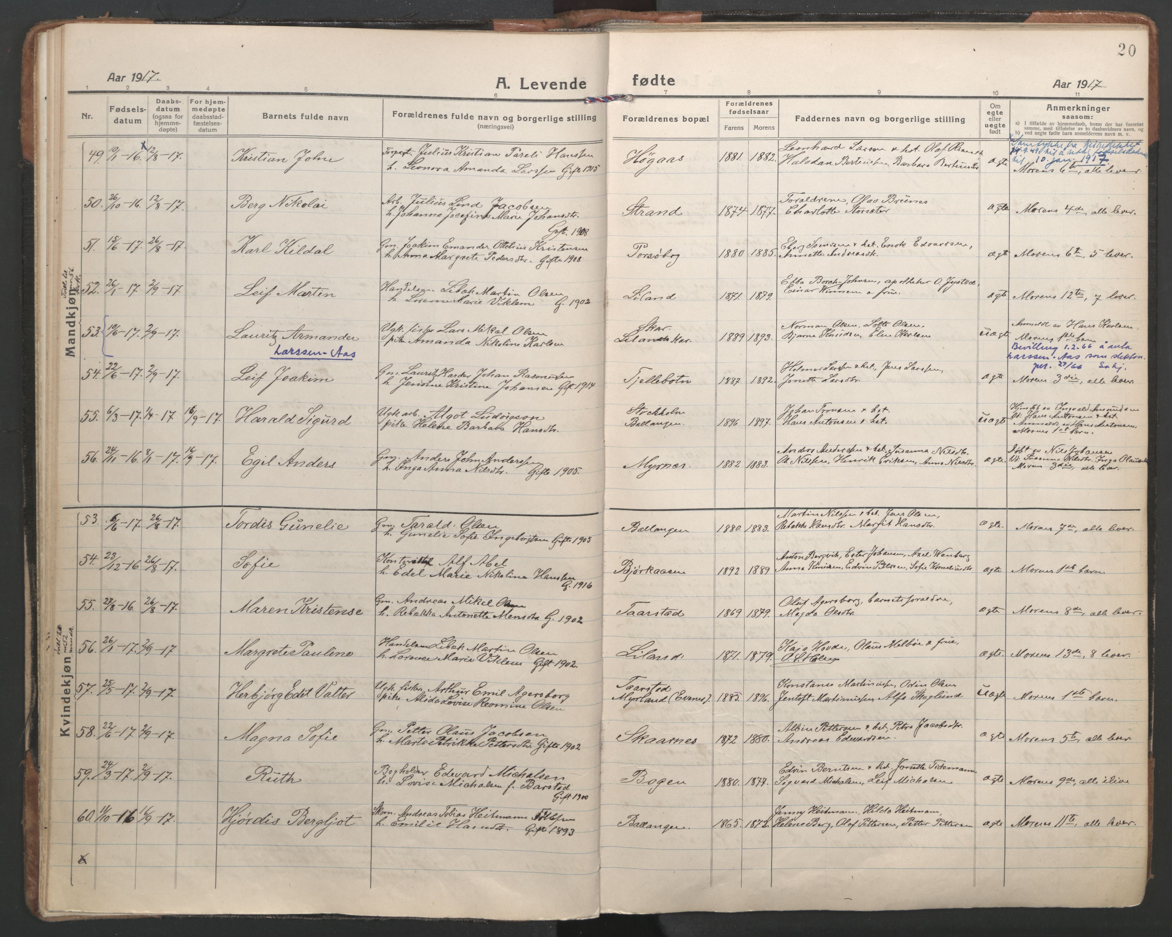 Ministerialprotokoller, klokkerbøker og fødselsregistre - Nordland, AV/SAT-A-1459/863/L0904: Parish register (official) no. 863A16, 1915-1937, p. 20