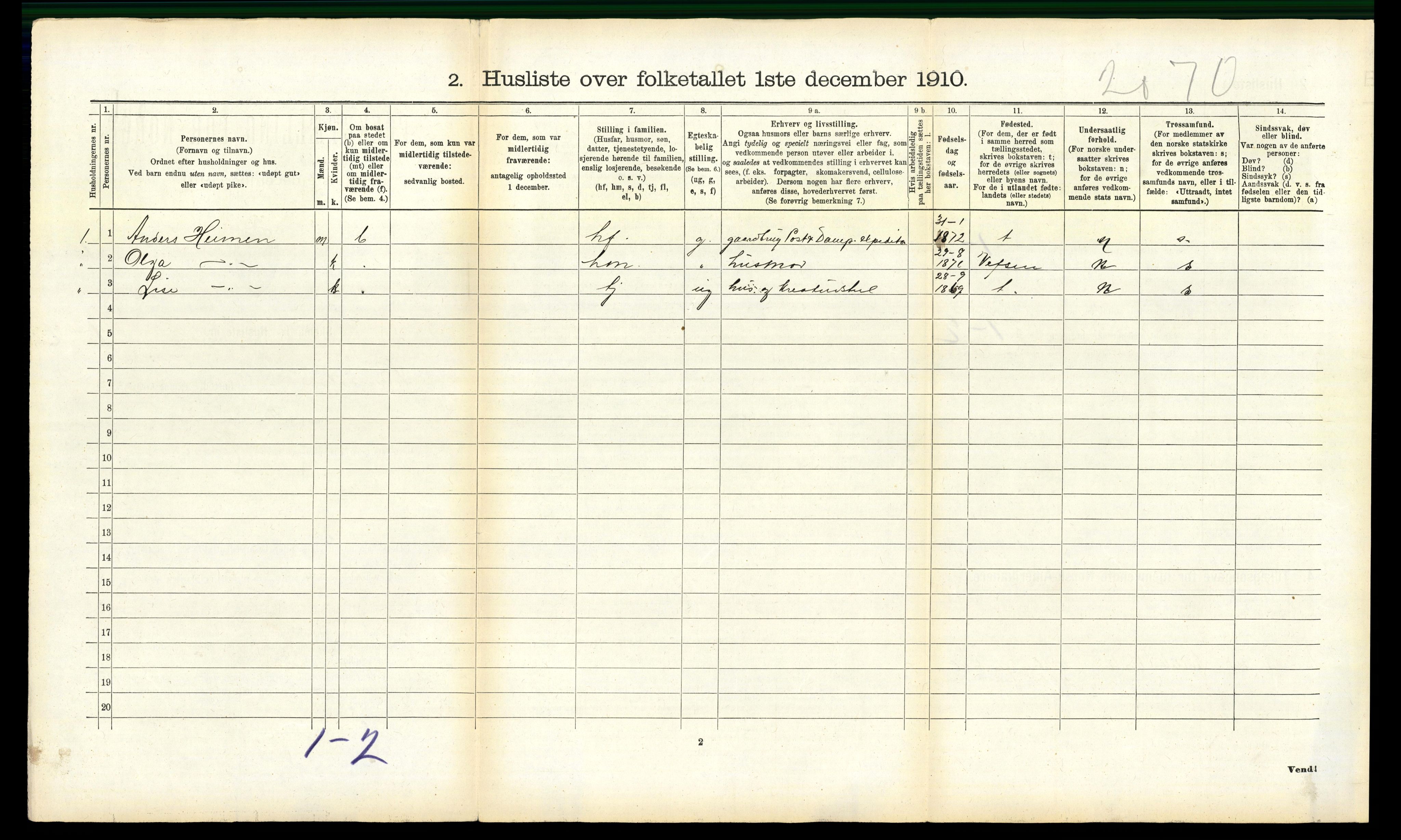 RA, 1910 census for Bindal, 1910, p. 649