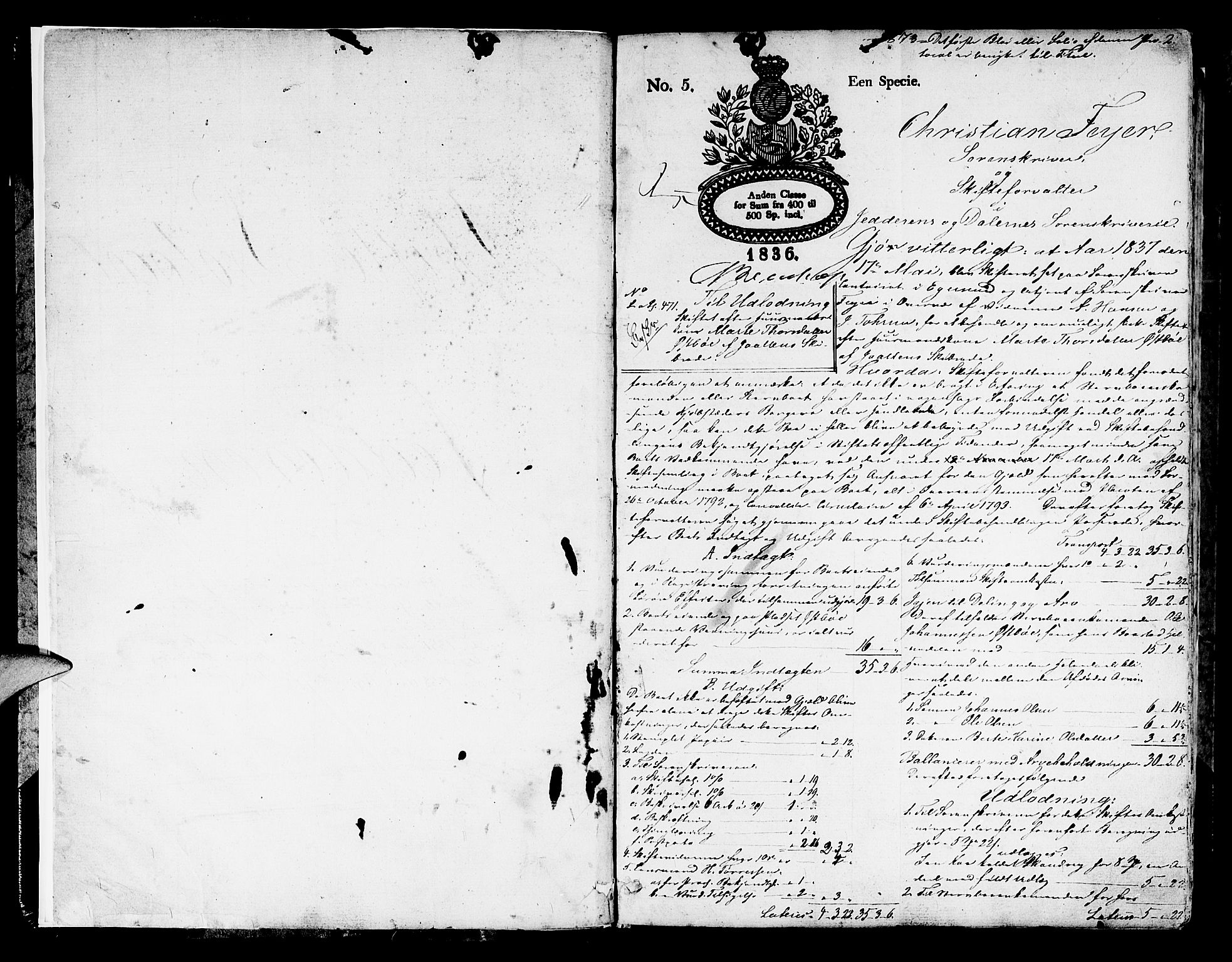 Jæren og Dalane sorenskriveri, AV/SAST-A-100306/5/50BC/L0003: SKIFTEPROTOKOLL JÆREN, 1837-1860, p. 1b-2a
