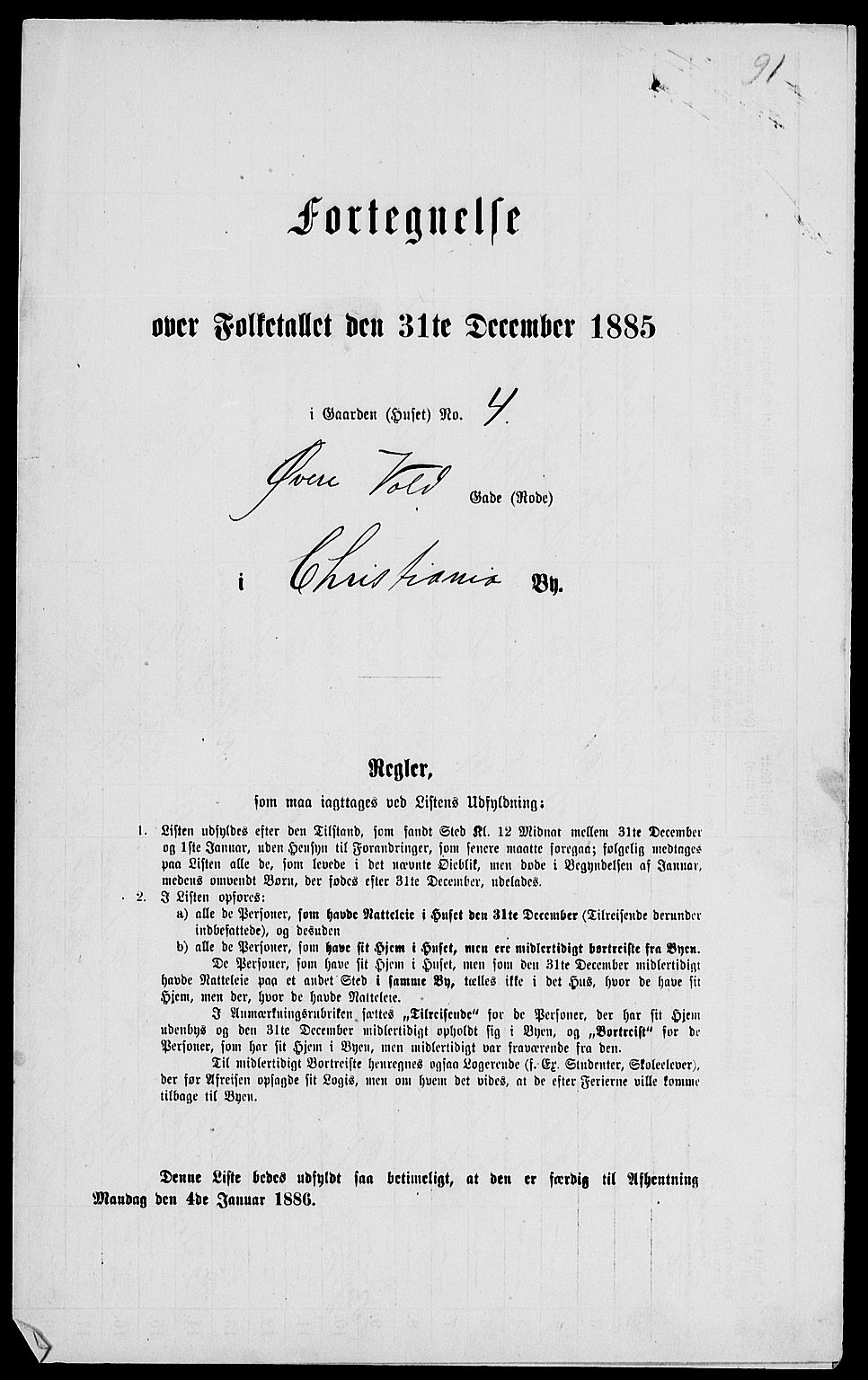 RA, 1885 census for 0301 Kristiania, 1885, p. 4057