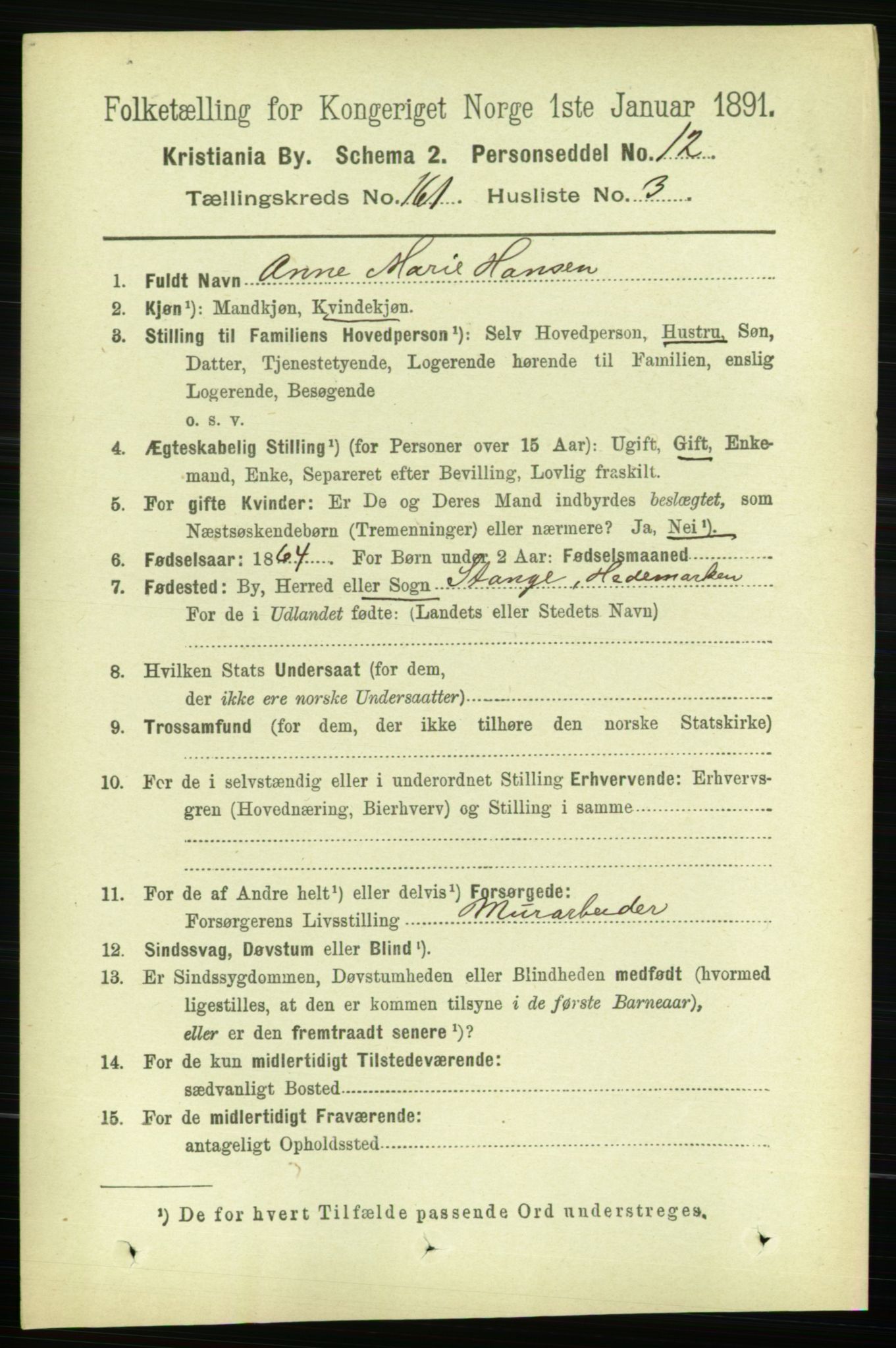 RA, 1891 census for 0301 Kristiania, 1891, p. 91661