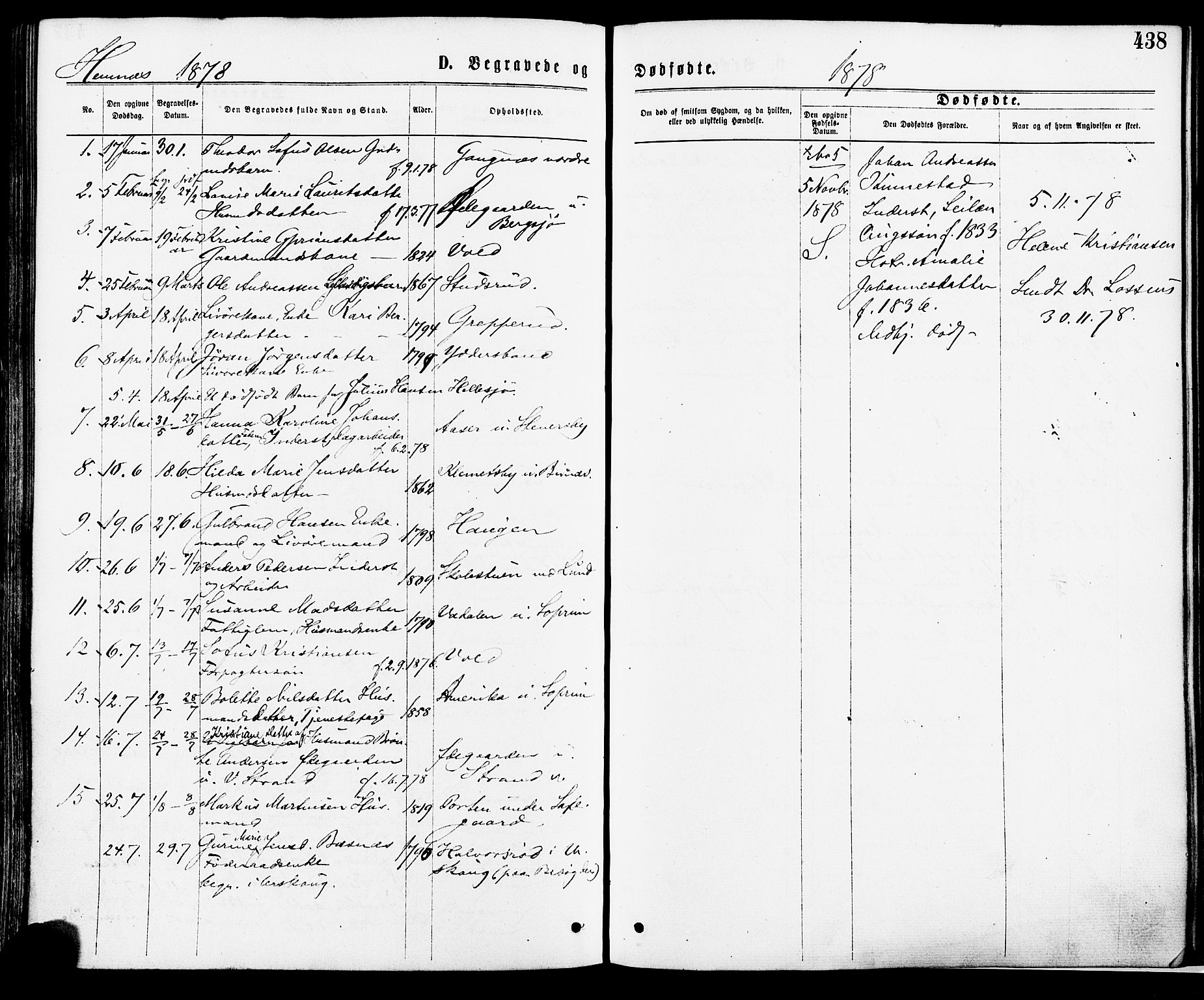 Høland prestekontor Kirkebøker, AV/SAO-A-10346a/F/Fa/L0012.a: Parish register (official) no. I 12A, 1869-1879, p. 438