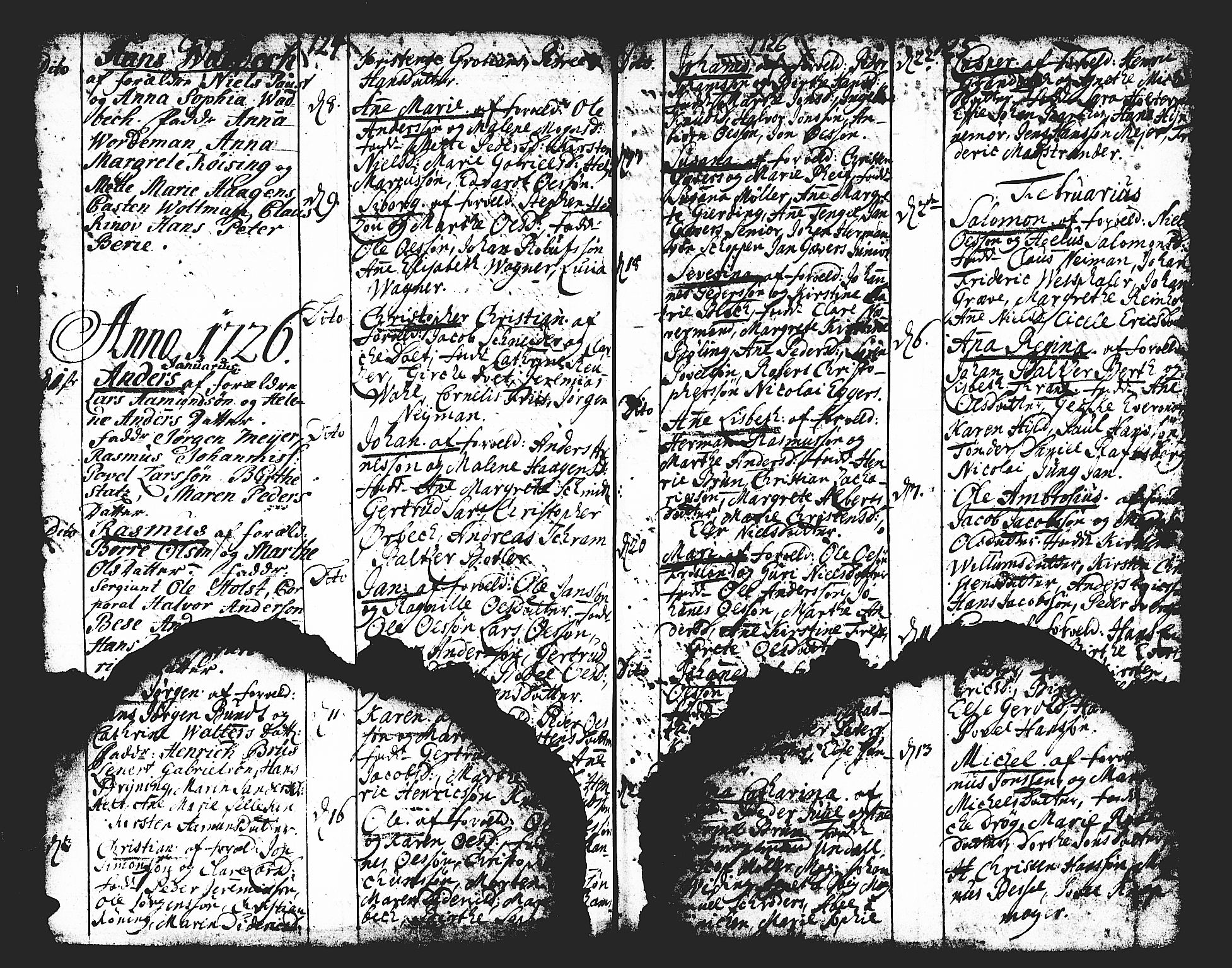 Domkirken sokneprestembete, SAB/A-74801/H/Haa/L0001: Parish register (official) no. A 1, 1719-1732, p. 124-125