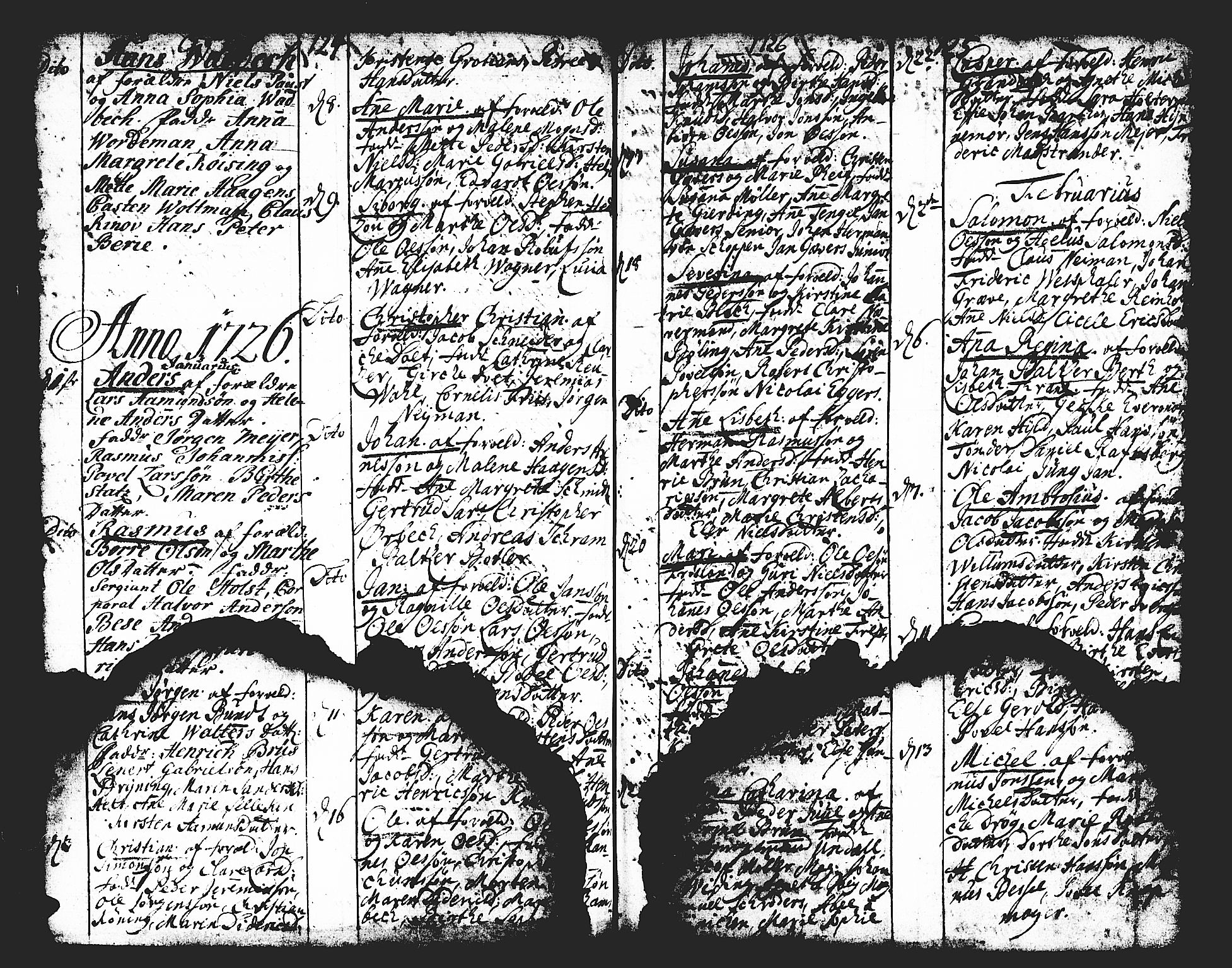 Domkirken sokneprestembete, AV/SAB-A-74801/H/Haa/L0001: Parish register (official) no. A 1, 1719-1732, p. 124-125