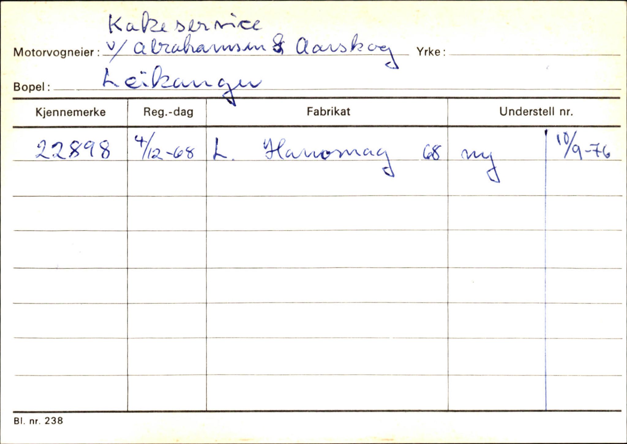 Statens vegvesen, Sogn og Fjordane vegkontor, SAB/A-5301/4/F/L0126: Eigarregister Fjaler M-Å. Leikanger A-Å, 1945-1975, p. 1605