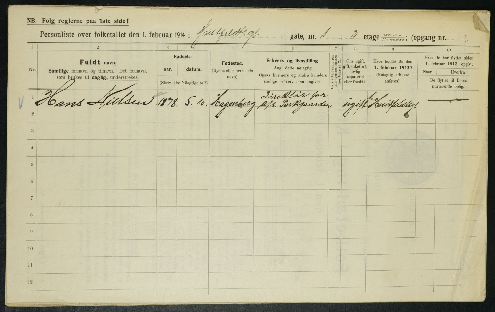 OBA, Municipal Census 1914 for Kristiania, 1914, p. 41610