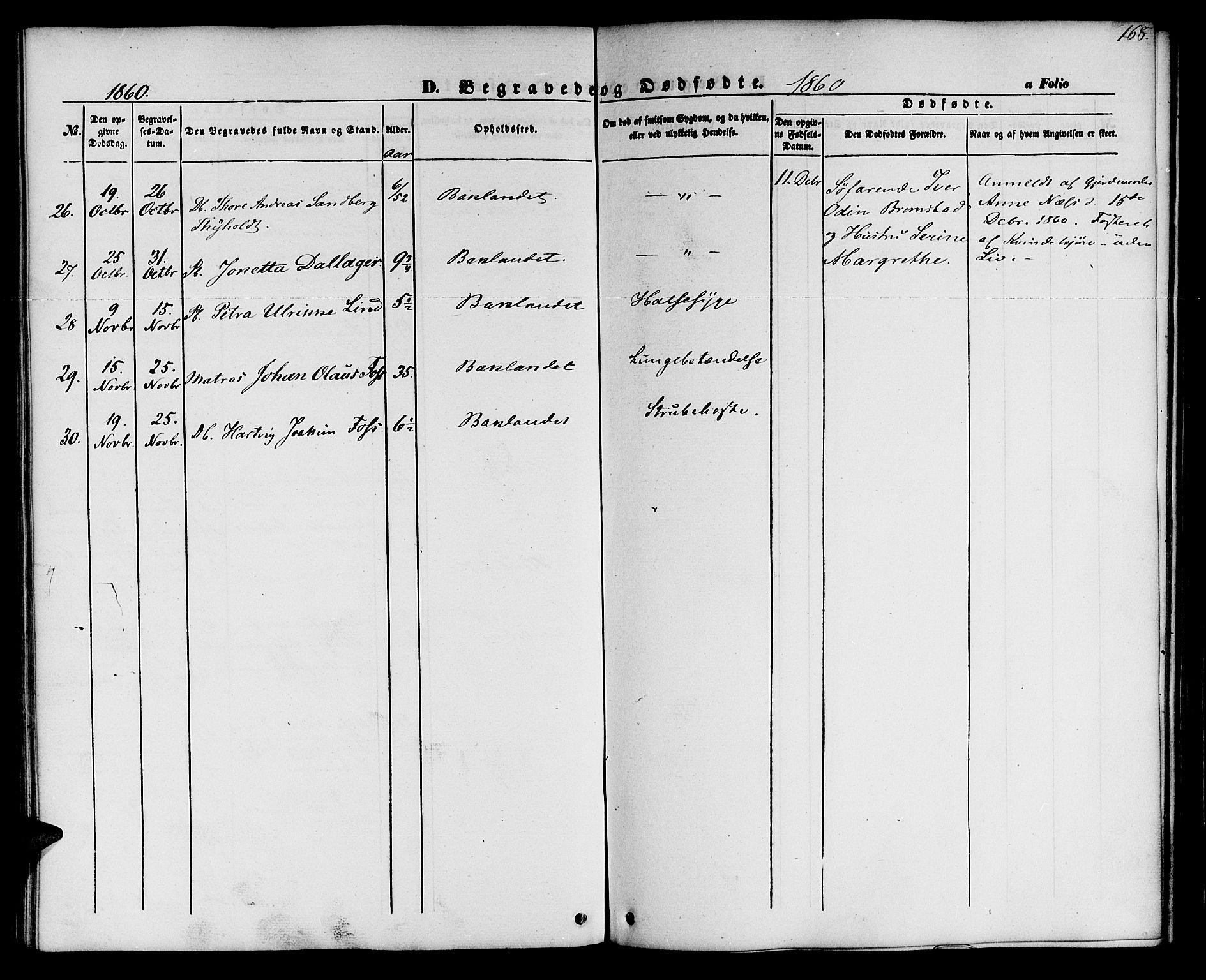 Ministerialprotokoller, klokkerbøker og fødselsregistre - Sør-Trøndelag, SAT/A-1456/604/L0184: Parish register (official) no. 604A05, 1851-1860, p. 168