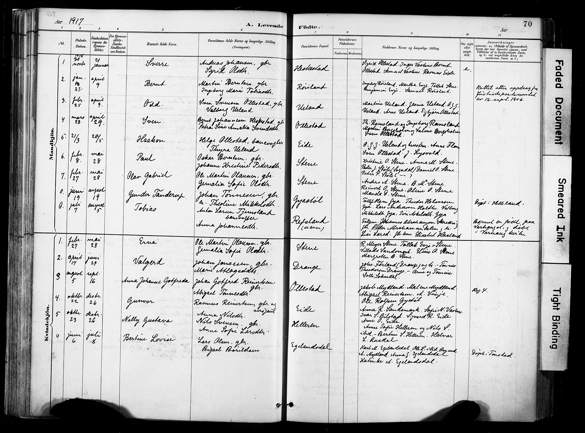 Lund sokneprestkontor, AV/SAST-A-101809/S06/L0012: Parish register (official) no. A 11, 1887-1921, p. 70