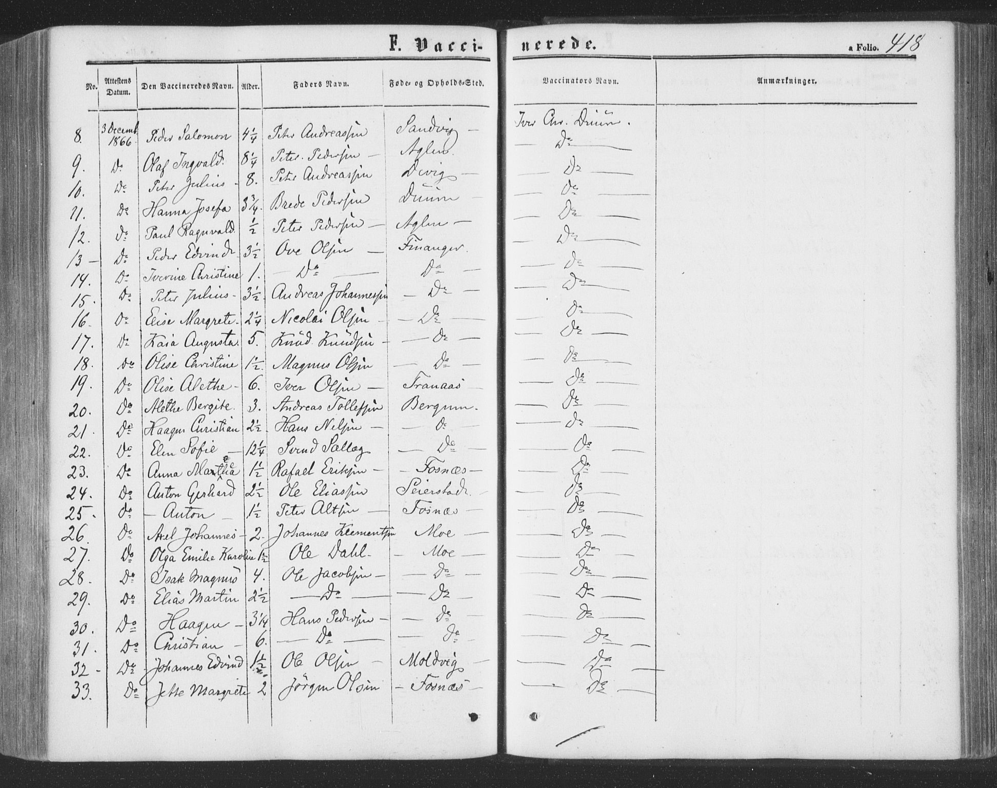 Ministerialprotokoller, klokkerbøker og fødselsregistre - Nord-Trøndelag, SAT/A-1458/773/L0615: Parish register (official) no. 773A06, 1857-1870, p. 418