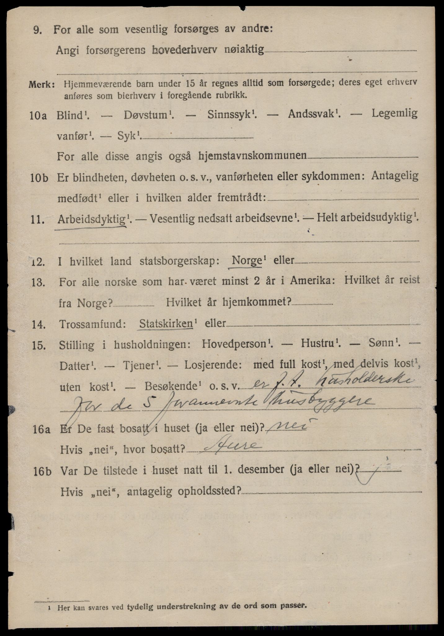 SAT, 1920 census for Bremsnes, 1920, p. 2978