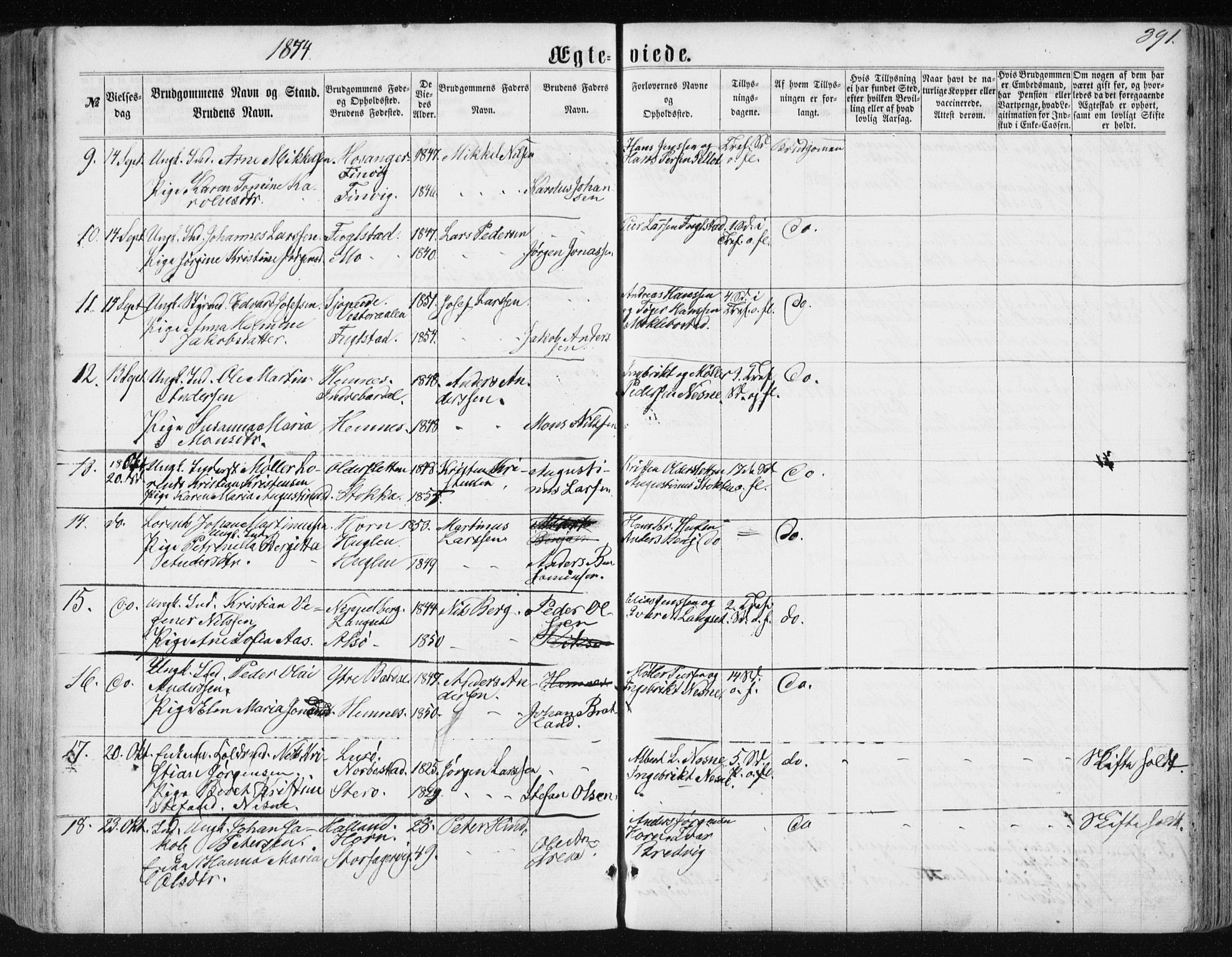 Ministerialprotokoller, klokkerbøker og fødselsregistre - Nordland, SAT/A-1459/838/L0556: Parish register (copy) no. 838C03, 1861-1893, p. 391
