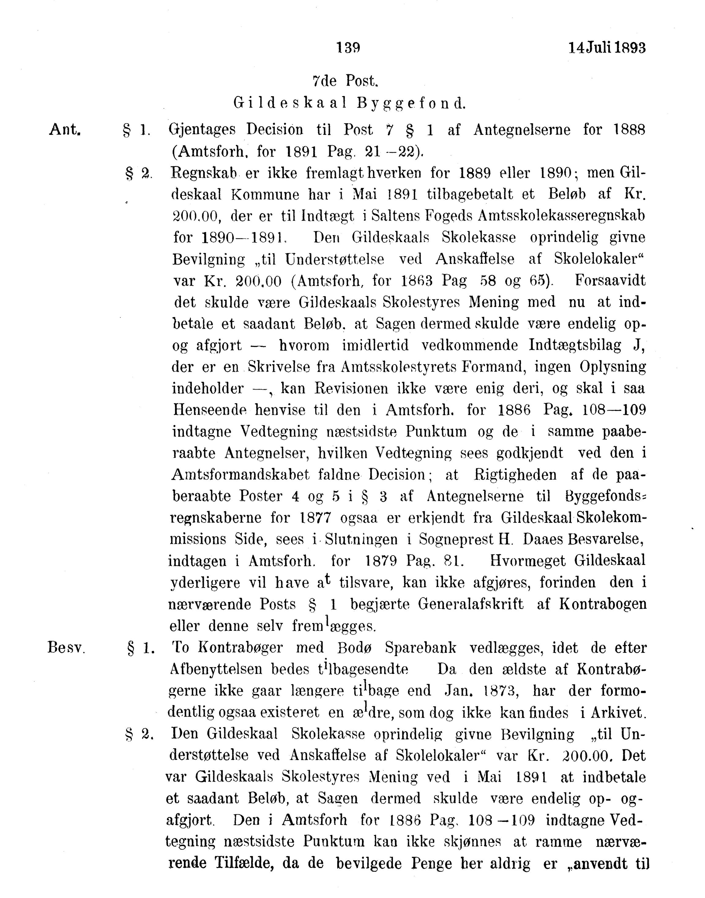 Nordland Fylkeskommune. Fylkestinget, AIN/NFK-17/176/A/Ac/L0016: Fylkestingsforhandlinger 1891-1893, 1891-1893