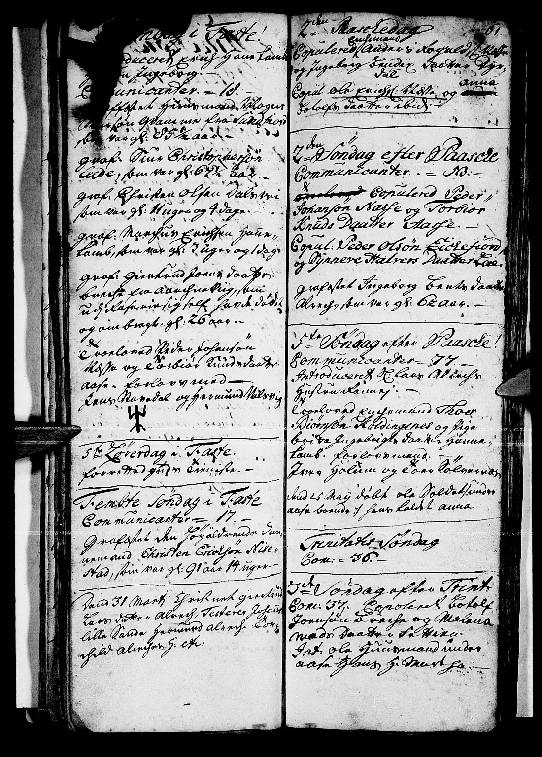 Vik sokneprestembete, SAB/A-81501: Parish register (official) no. A 1 /2, 1727-1739, p. 61