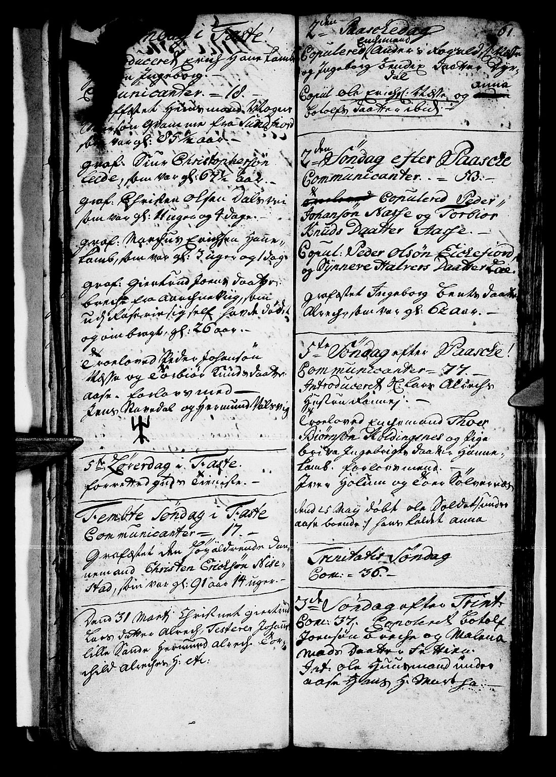 Vik sokneprestembete, AV/SAB-A-81501/H/Haa/Haaa/L0001: Parish register (official) no. A 1 / 2, 1727-1739, p. 61