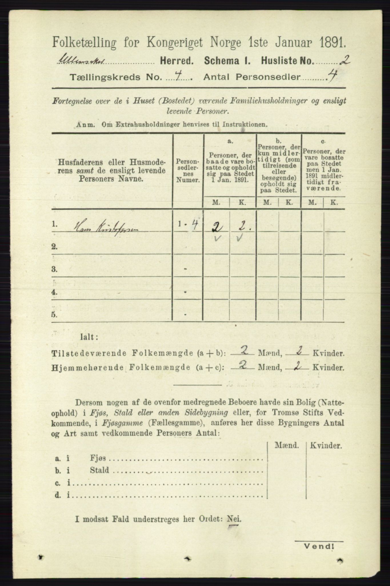 RA, 1891 census for 0235 Ullensaker, 1891, p. 1436