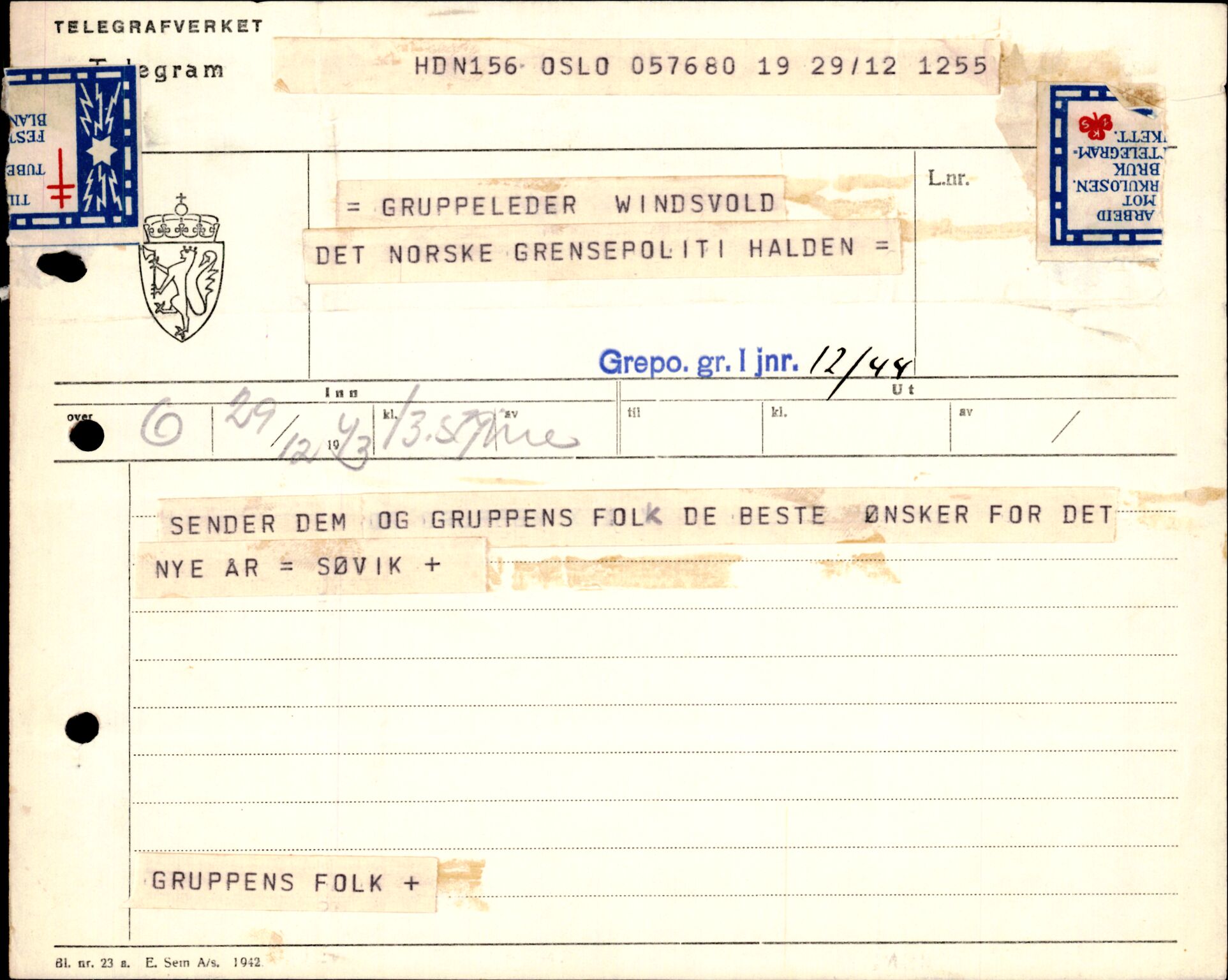 Forsvarets Overkommando. 2 kontor. Arkiv 11.4. Spredte tyske arkivsaker, AV/RA-RAFA-7031/D/Dar/Darc/L0006: BdSN, 1942-1945, p. 1428