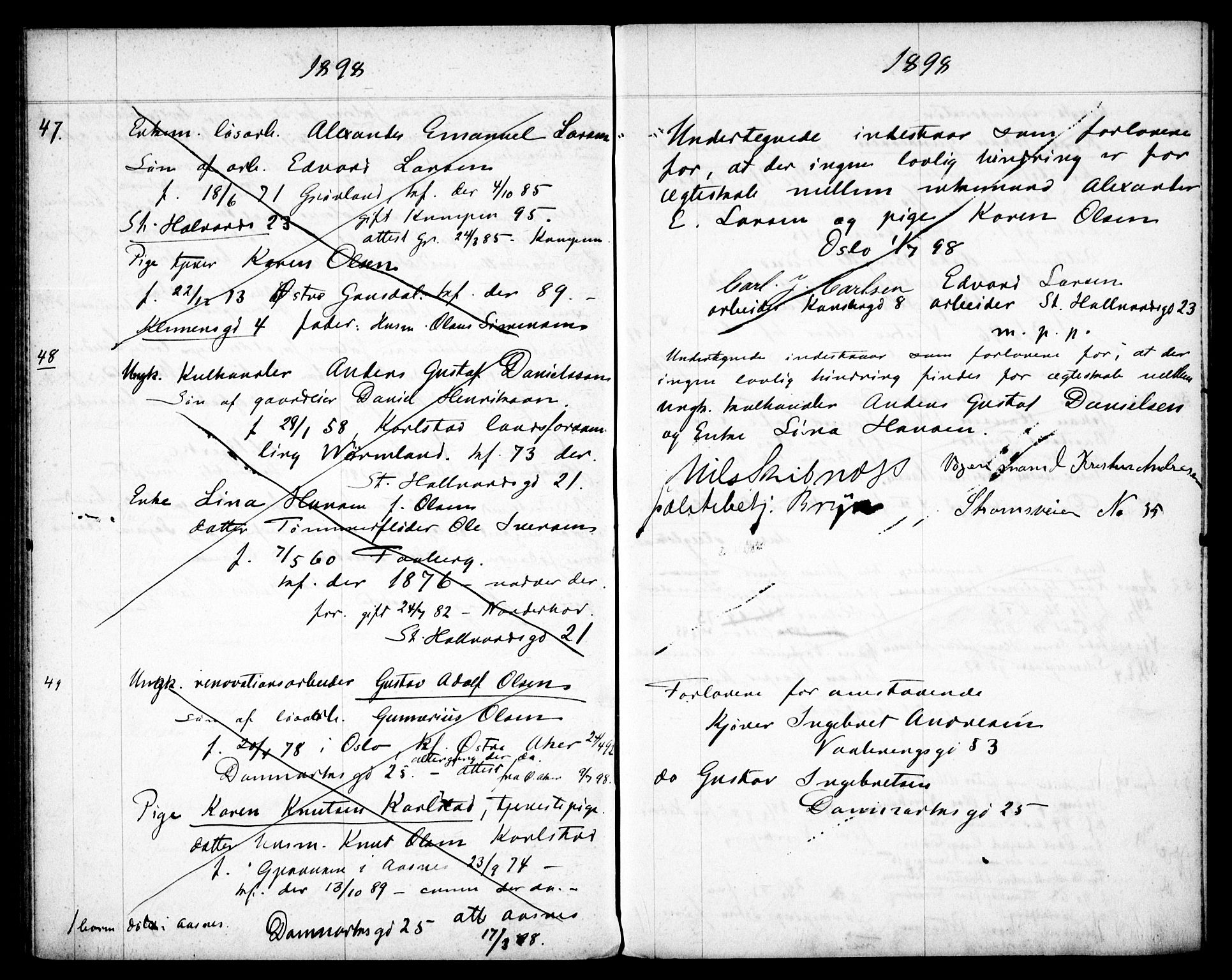 Gamlebyen prestekontor Kirkebøker, AV/SAO-A-10884/H/Ha/L0001: Banns register no. 1, 1891-1898