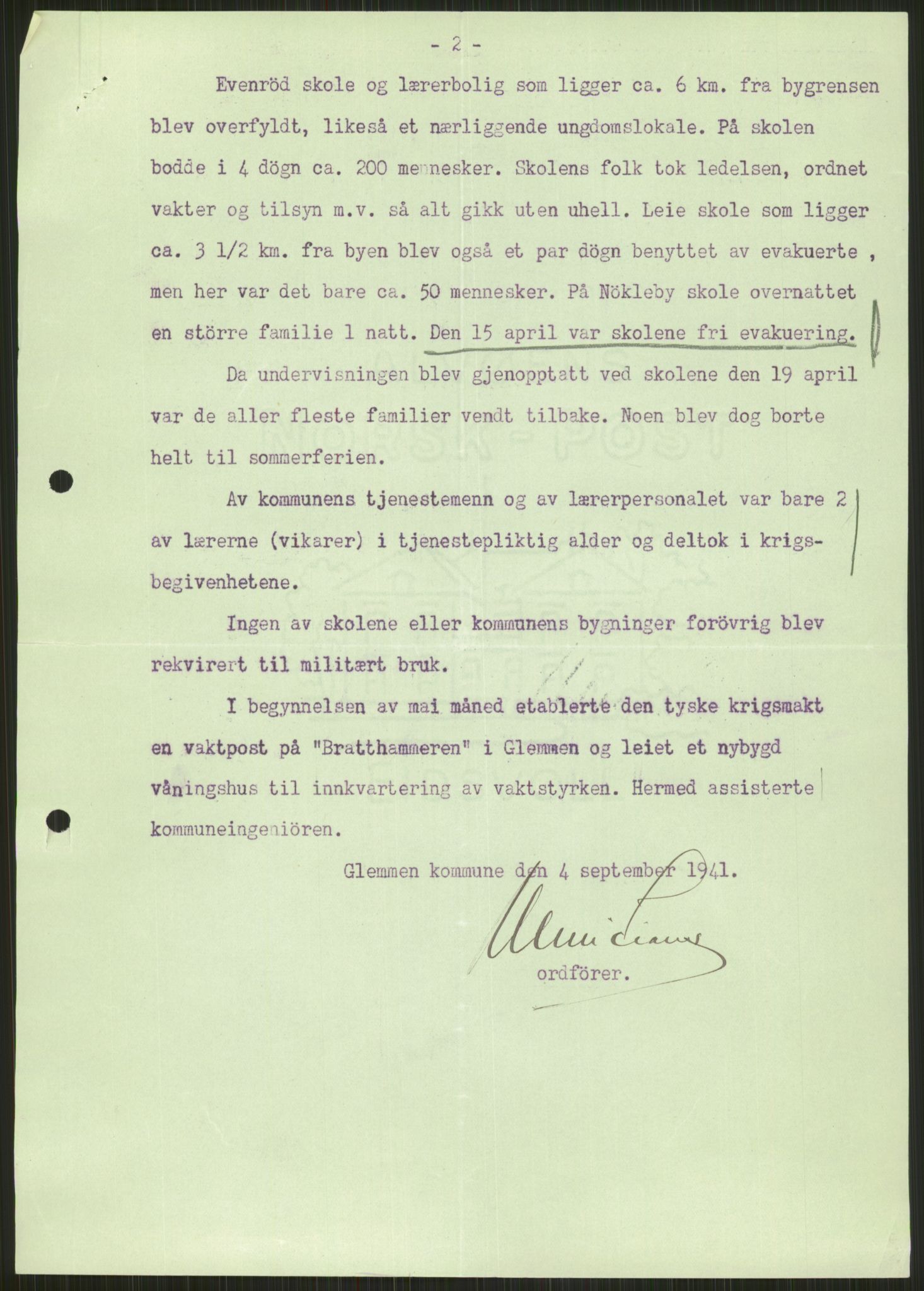 Forsvaret, Forsvarets krigshistoriske avdeling, AV/RA-RAFA-2017/Y/Ya/L0013: II-C-11-31 - Fylkesmenn.  Rapporter om krigsbegivenhetene 1940., 1940, p. 63