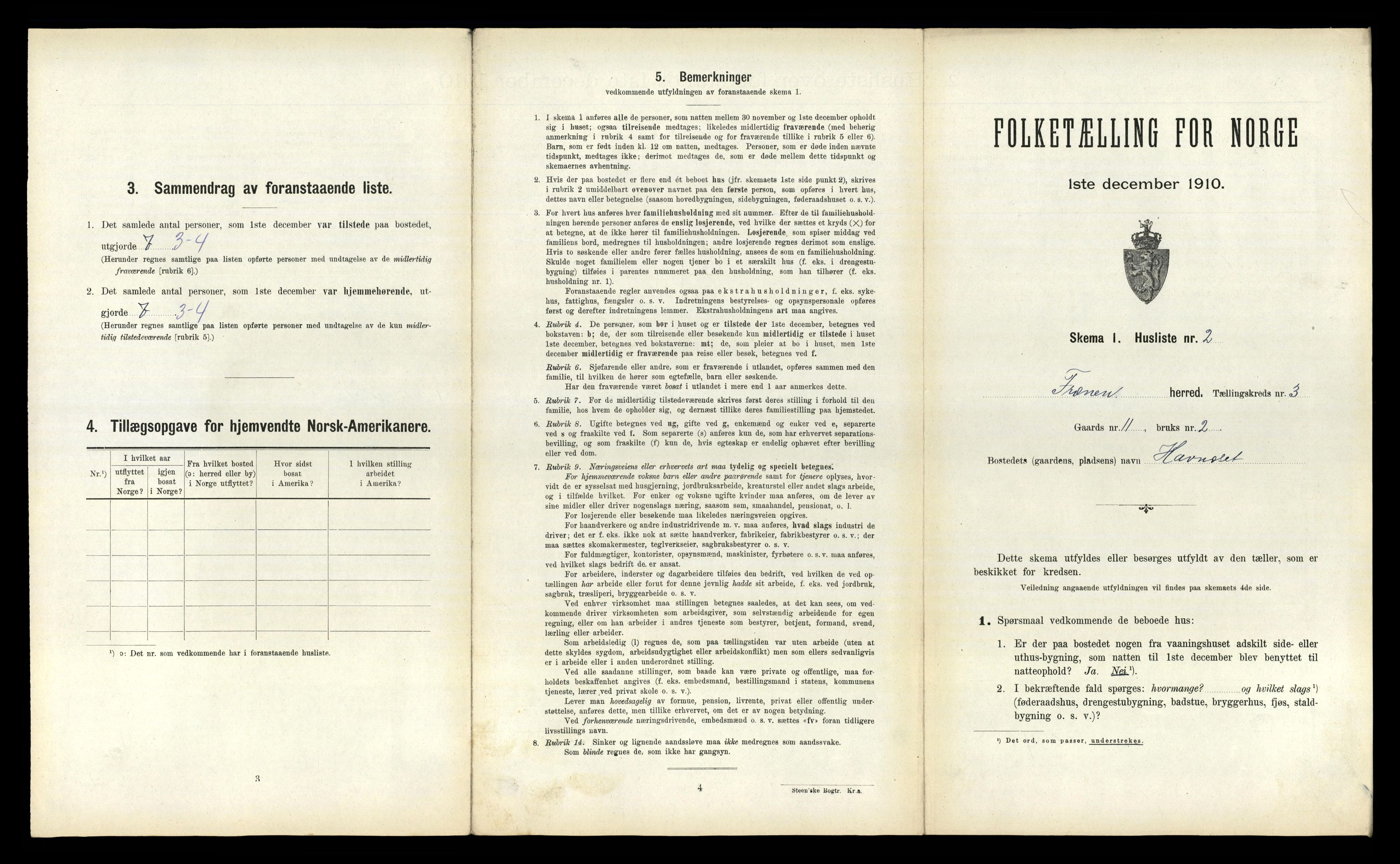 RA, 1910 census for Fræna, 1910, p. 306