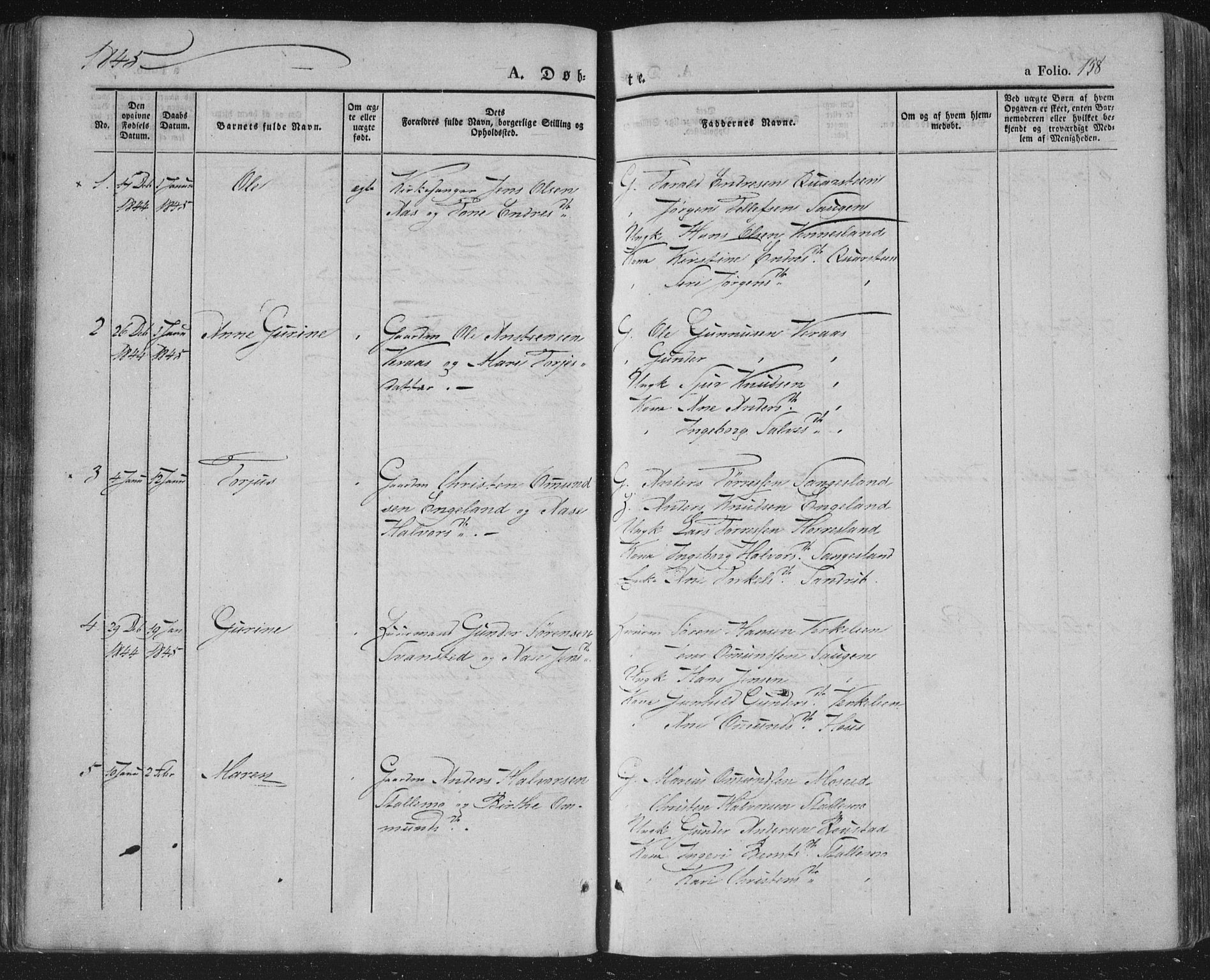 Vennesla sokneprestkontor, AV/SAK-1111-0045/Fa/Fac/L0004: Parish register (official) no. A 4, 1834-1855, p. 158