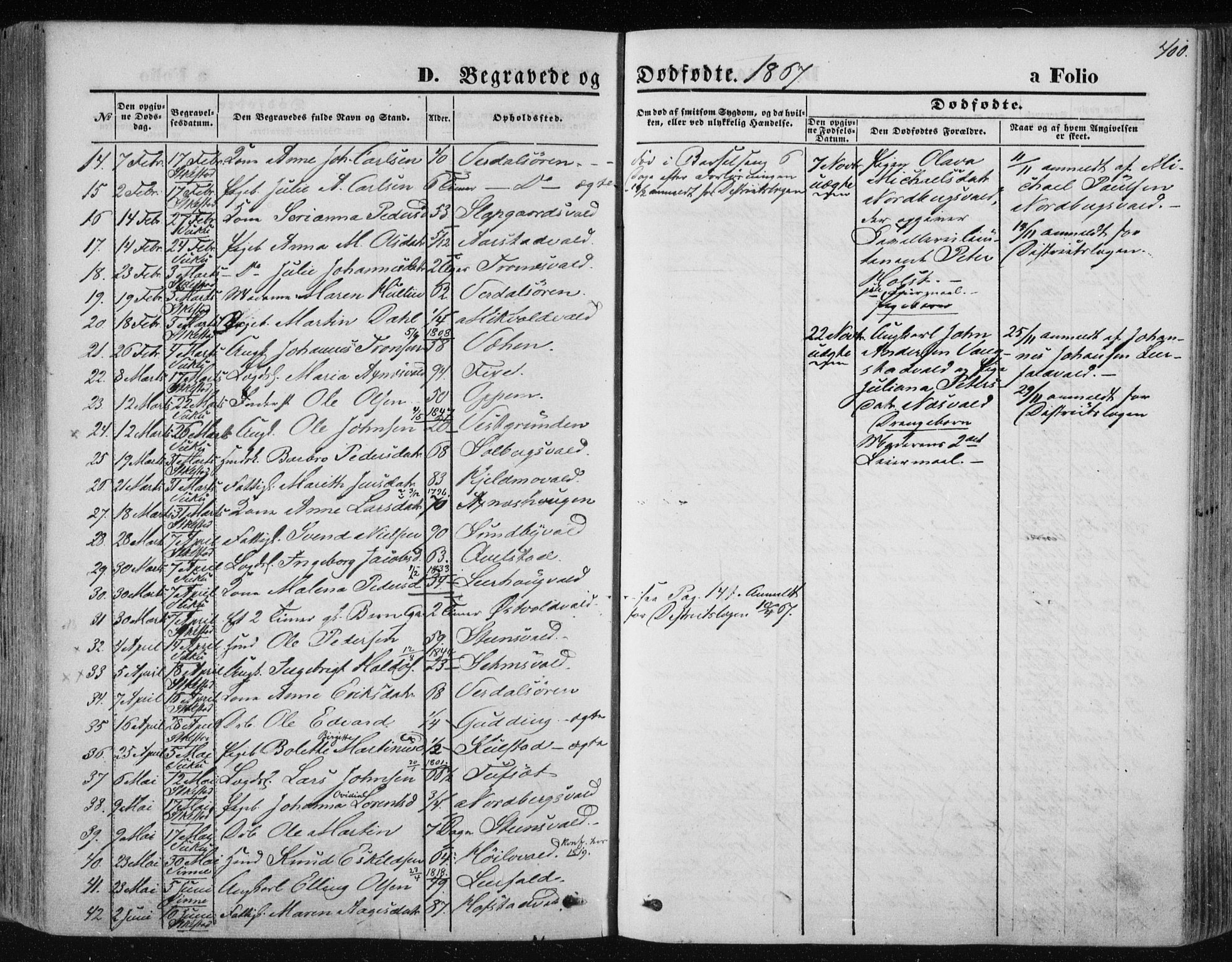 Ministerialprotokoller, klokkerbøker og fødselsregistre - Nord-Trøndelag, SAT/A-1458/723/L0241: Parish register (official) no. 723A10, 1860-1869, p. 400