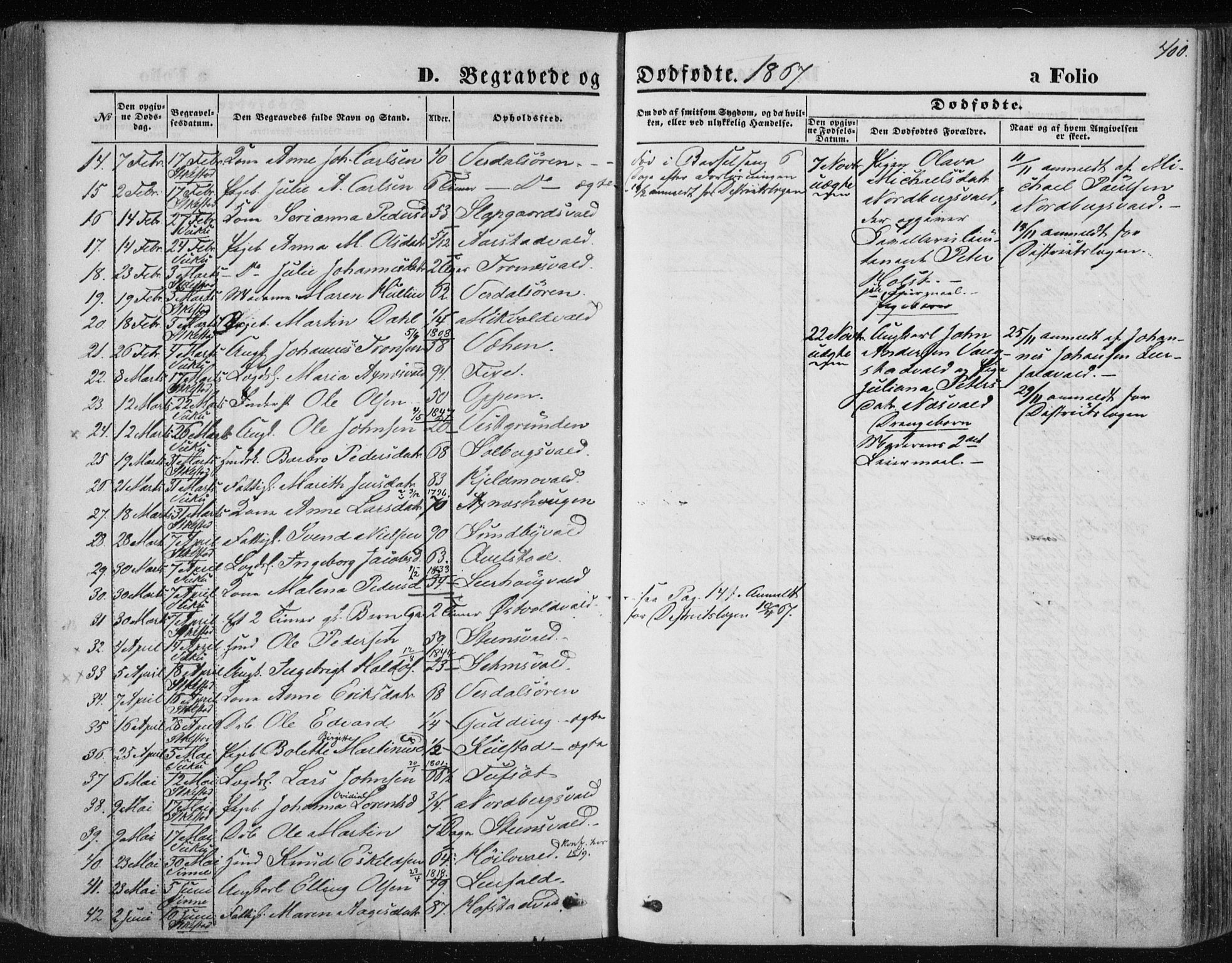 Ministerialprotokoller, klokkerbøker og fødselsregistre - Nord-Trøndelag, AV/SAT-A-1458/723/L0241: Parish register (official) no. 723A10, 1860-1869, p. 400
