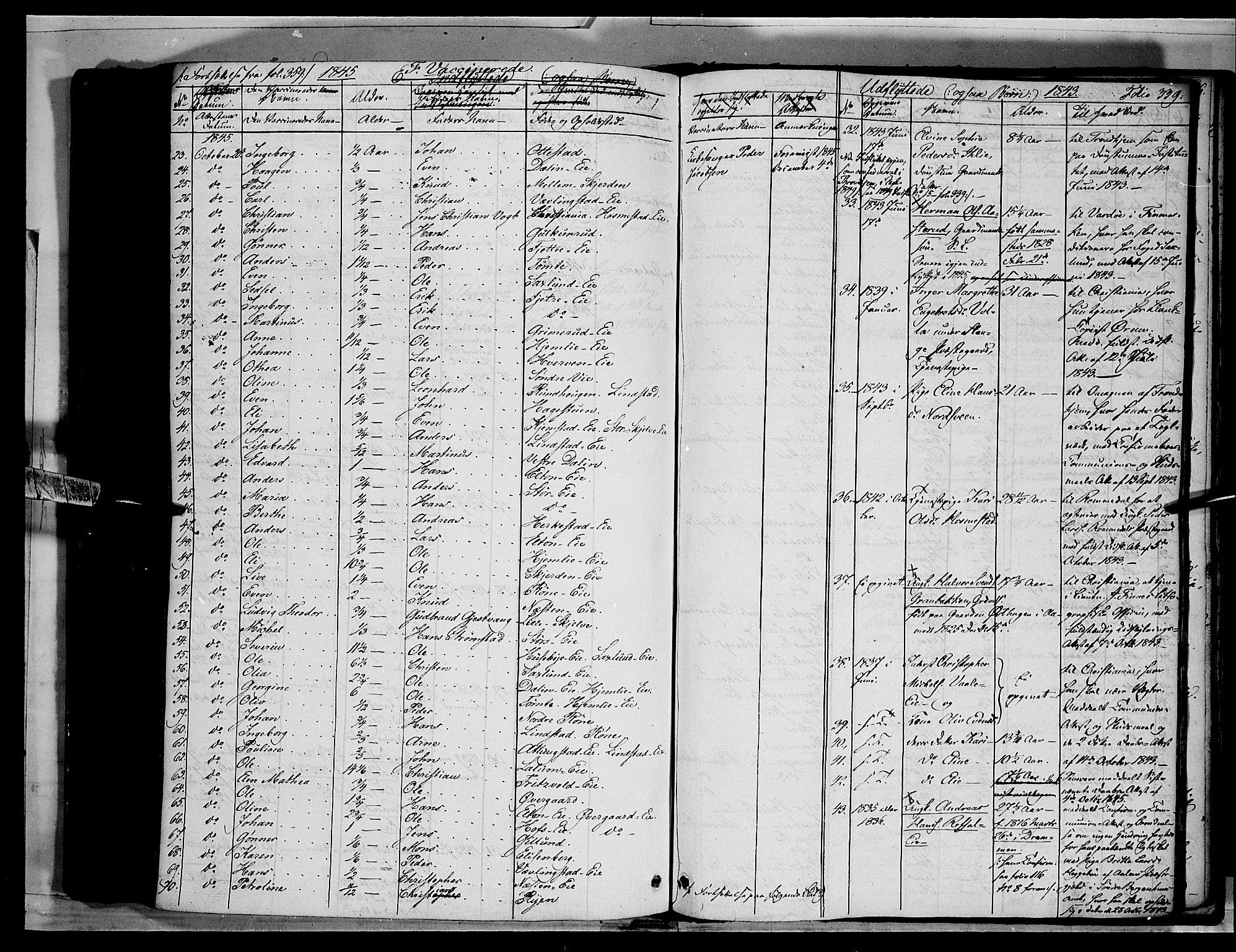 Stange prestekontor, SAH/PREST-002/K/L0010: Parish register (official) no. 10, 1835-1845, p. 339