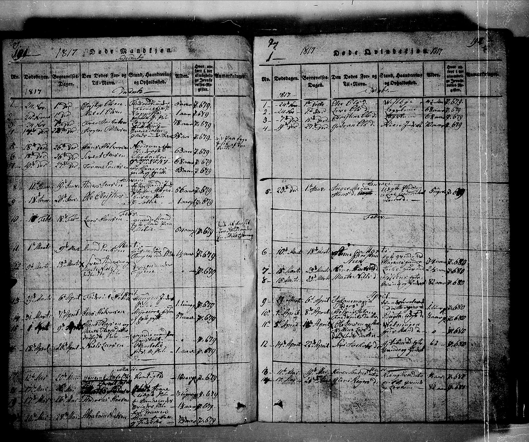 Hedrum kirkebøker, SAKO/A-344/G/Ga/L0003: Parish register (copy) no. I 3, 1817-1835, p. 191-192