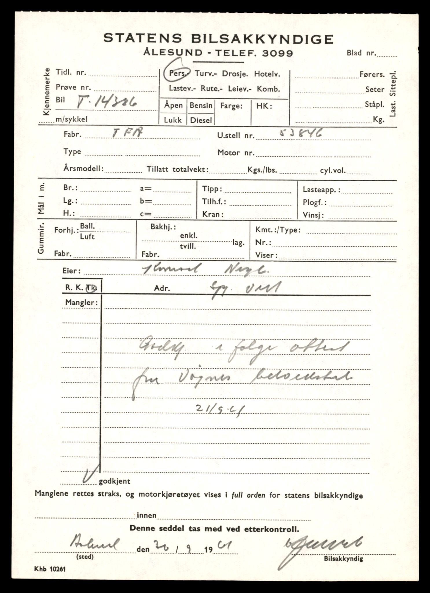 Møre og Romsdal vegkontor - Ålesund trafikkstasjon, AV/SAT-A-4099/F/Fe/L0045: Registreringskort for kjøretøy T 14320 - T 14444, 1927-1998, p. 1687